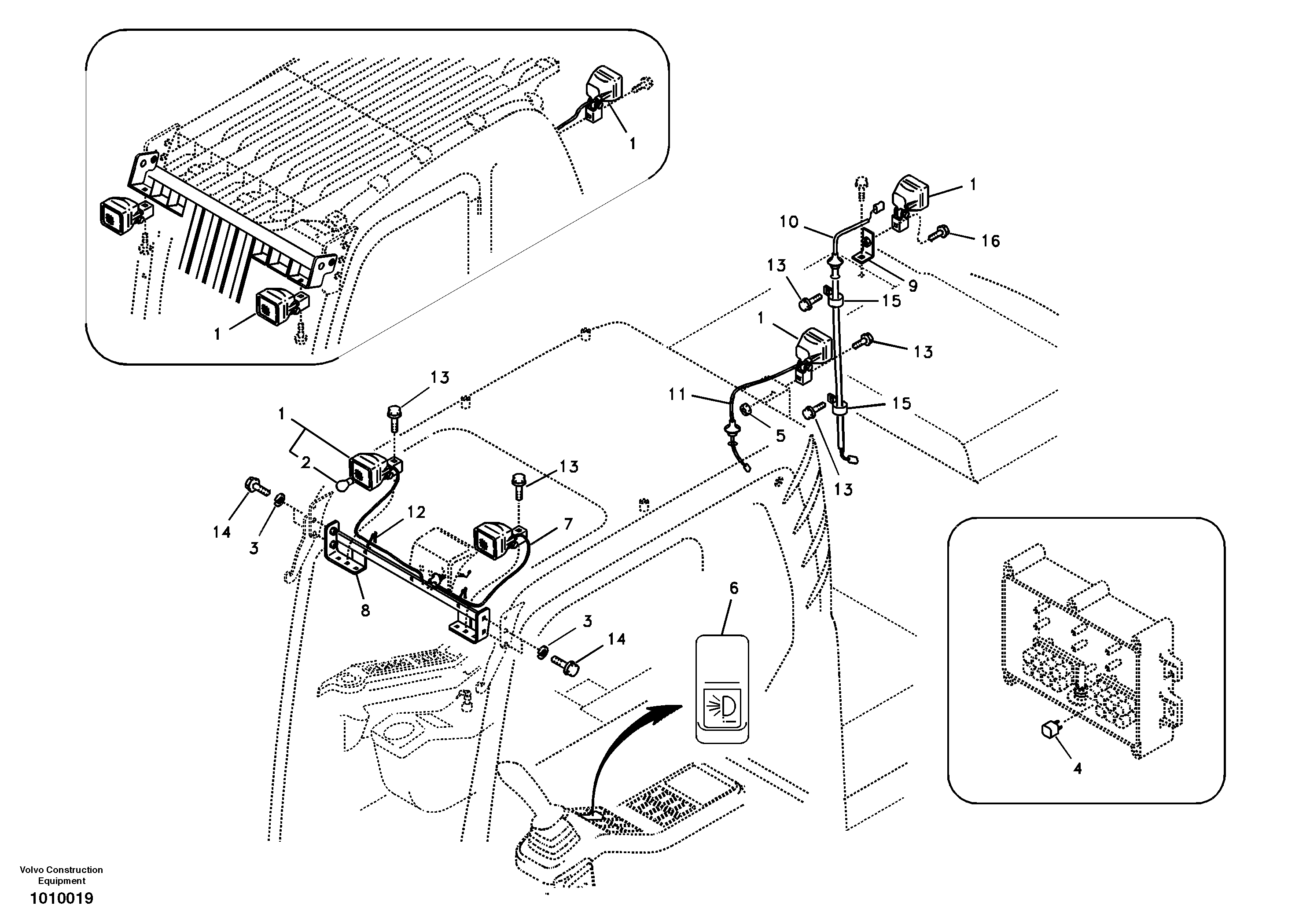 Work lights, extra — volvo parts diagram