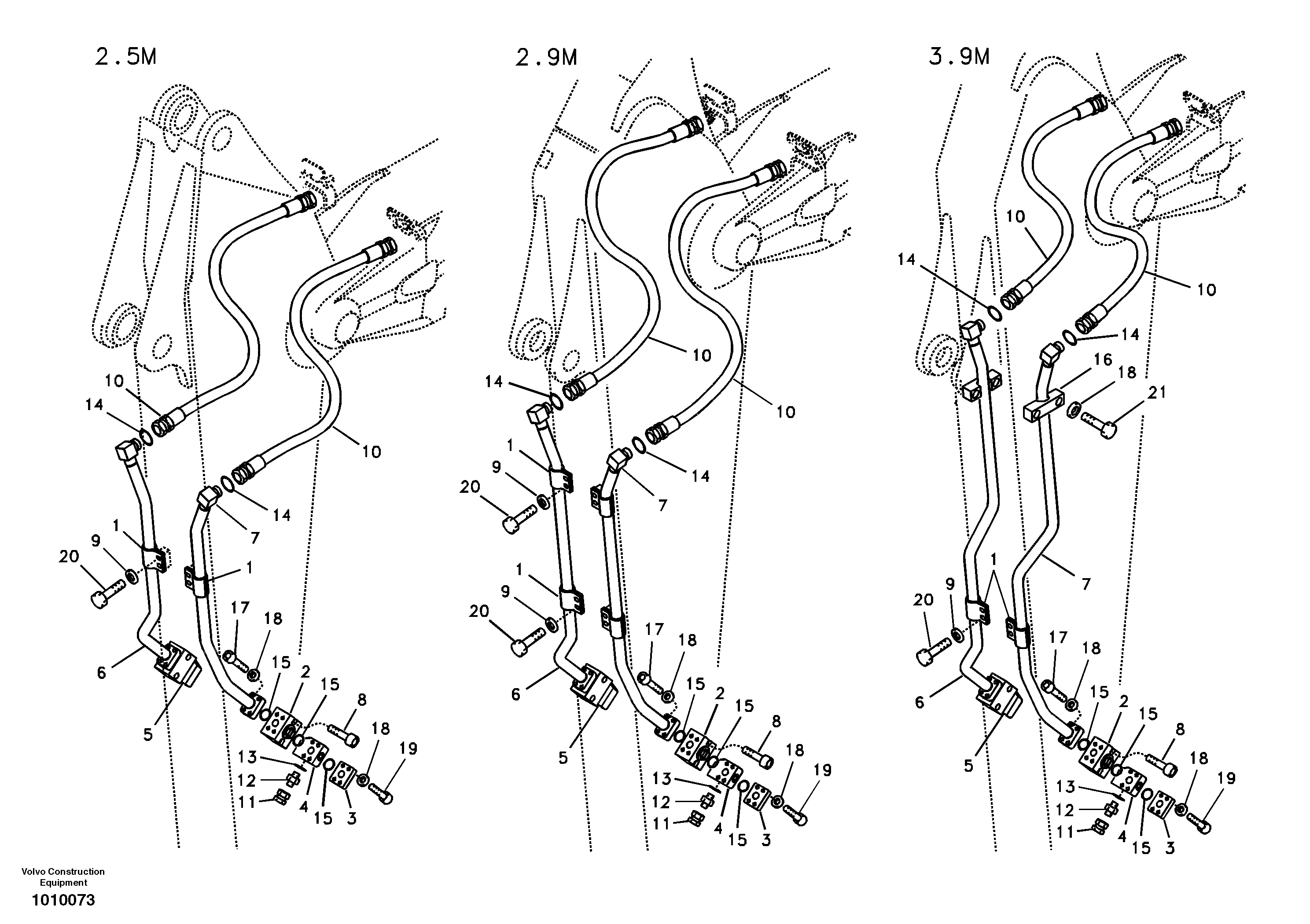 Working hydraulic, hammer and shear for dipper arm — volvo parts diagram