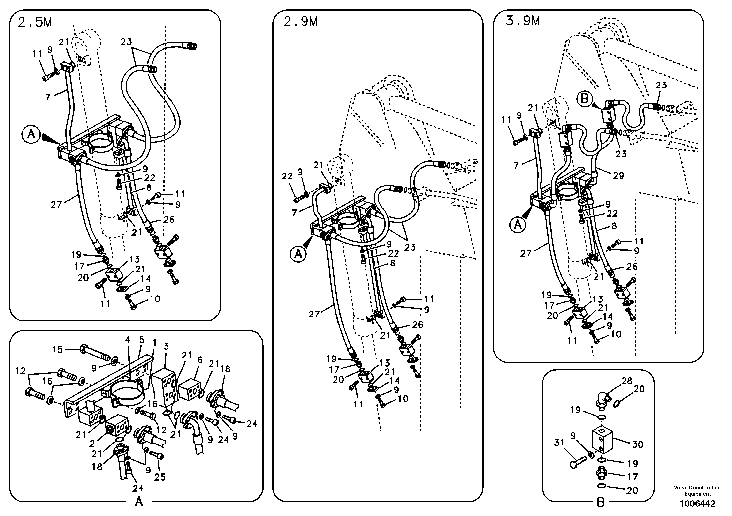 Working hydraulic, clamshell — volvo parts diagram