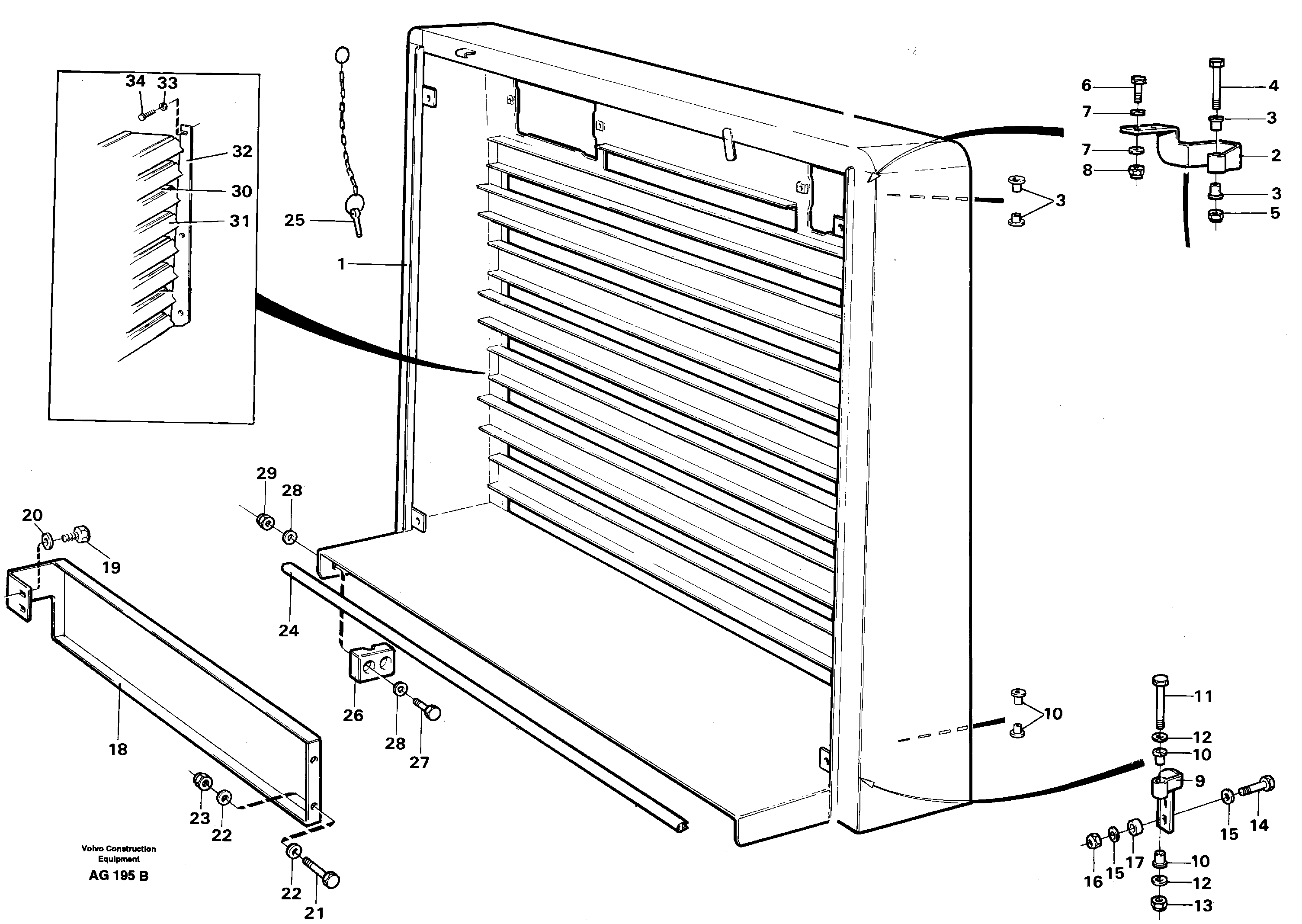 Radiator casing — volvo parts diagram