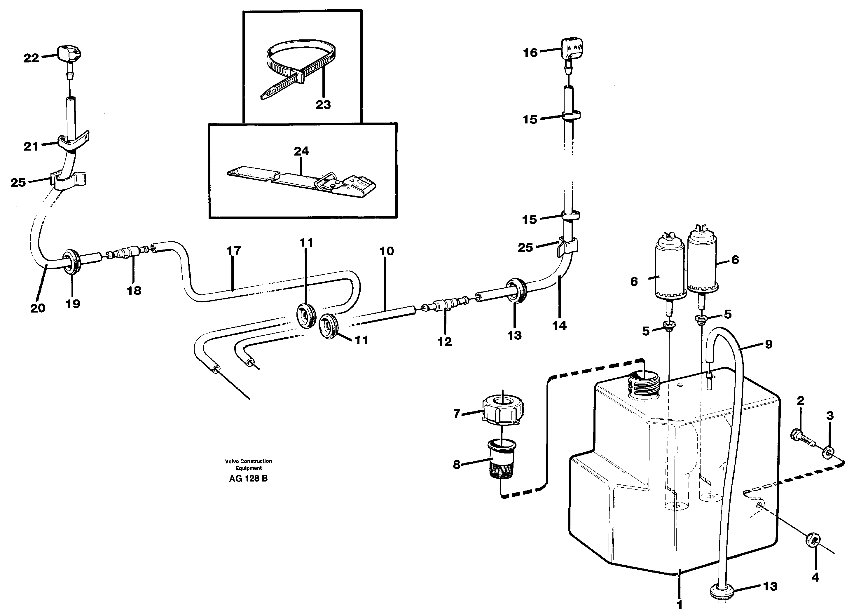 Windshield washer  STD, 92460 — volvo parts diagram