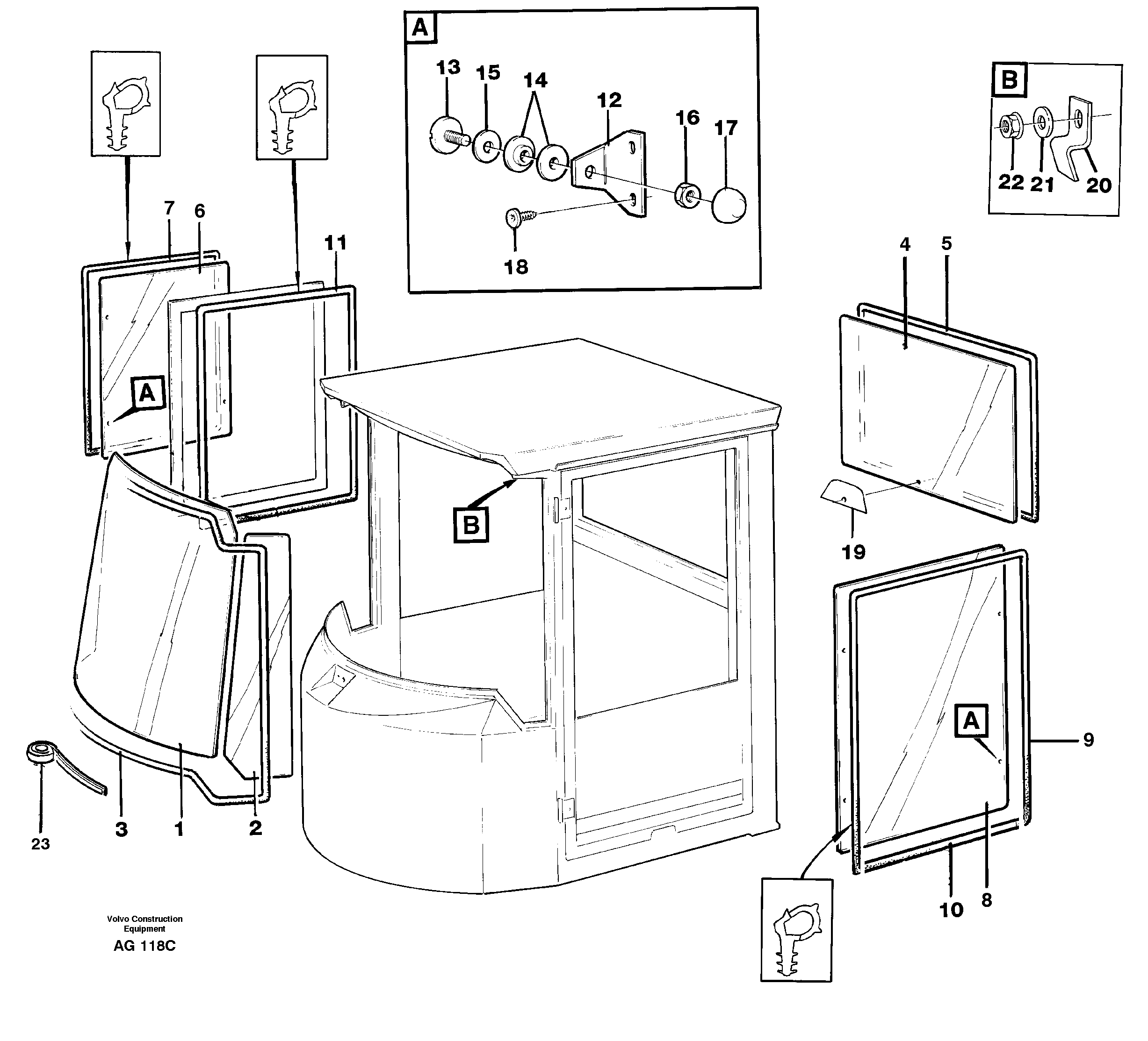 Glass panes — volvo parts diagram
