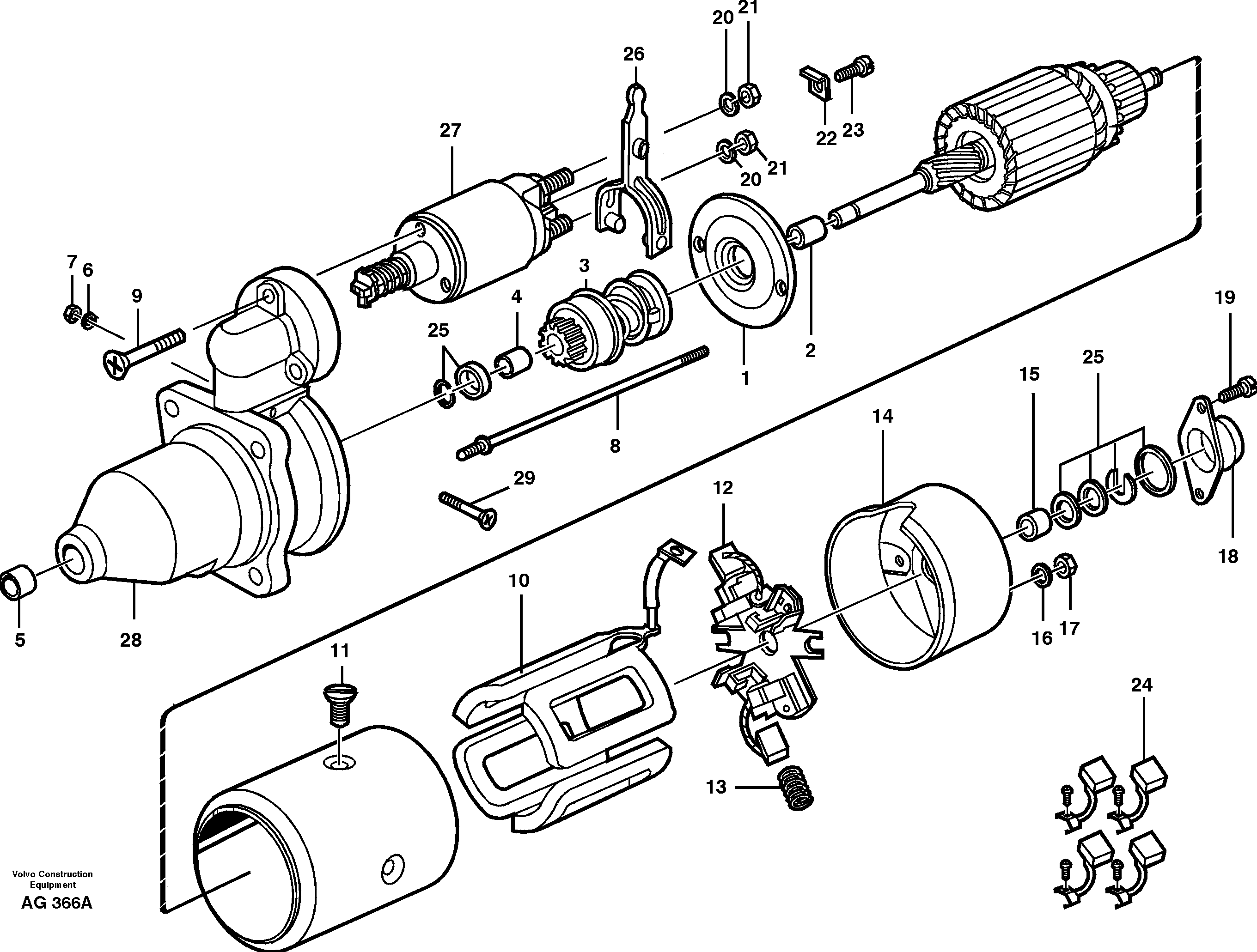 Starter motor — volvo parts diagram