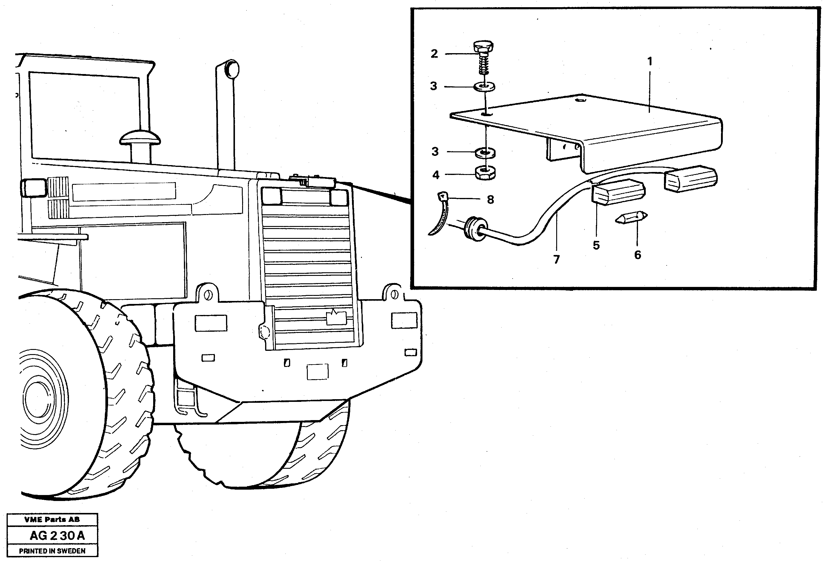 License plate lamp  92457 — volvo parts diagram