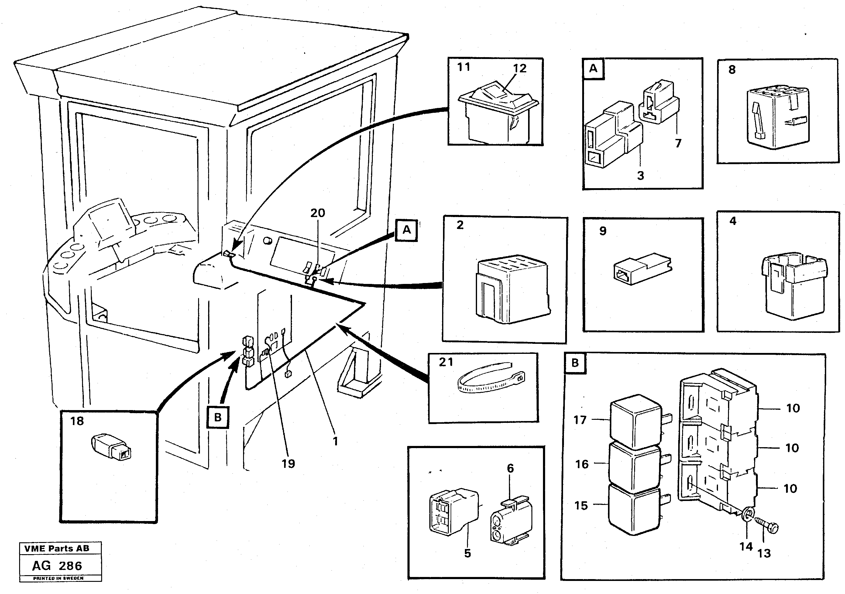 Electrical system: Forward/reverse switch  92771, SER NO 9343 - — volvo parts diagram