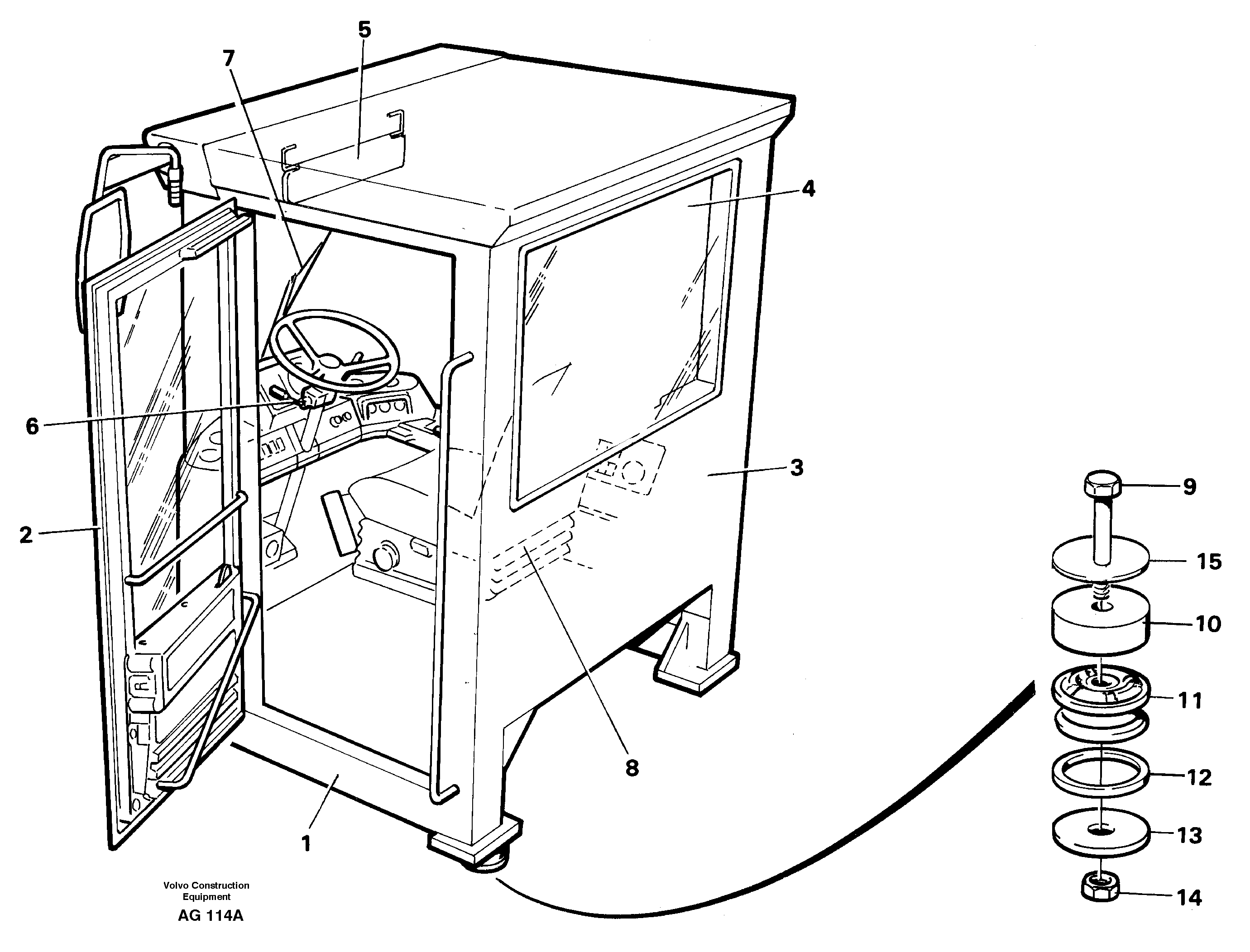 Operator's cab — volvo parts diagram