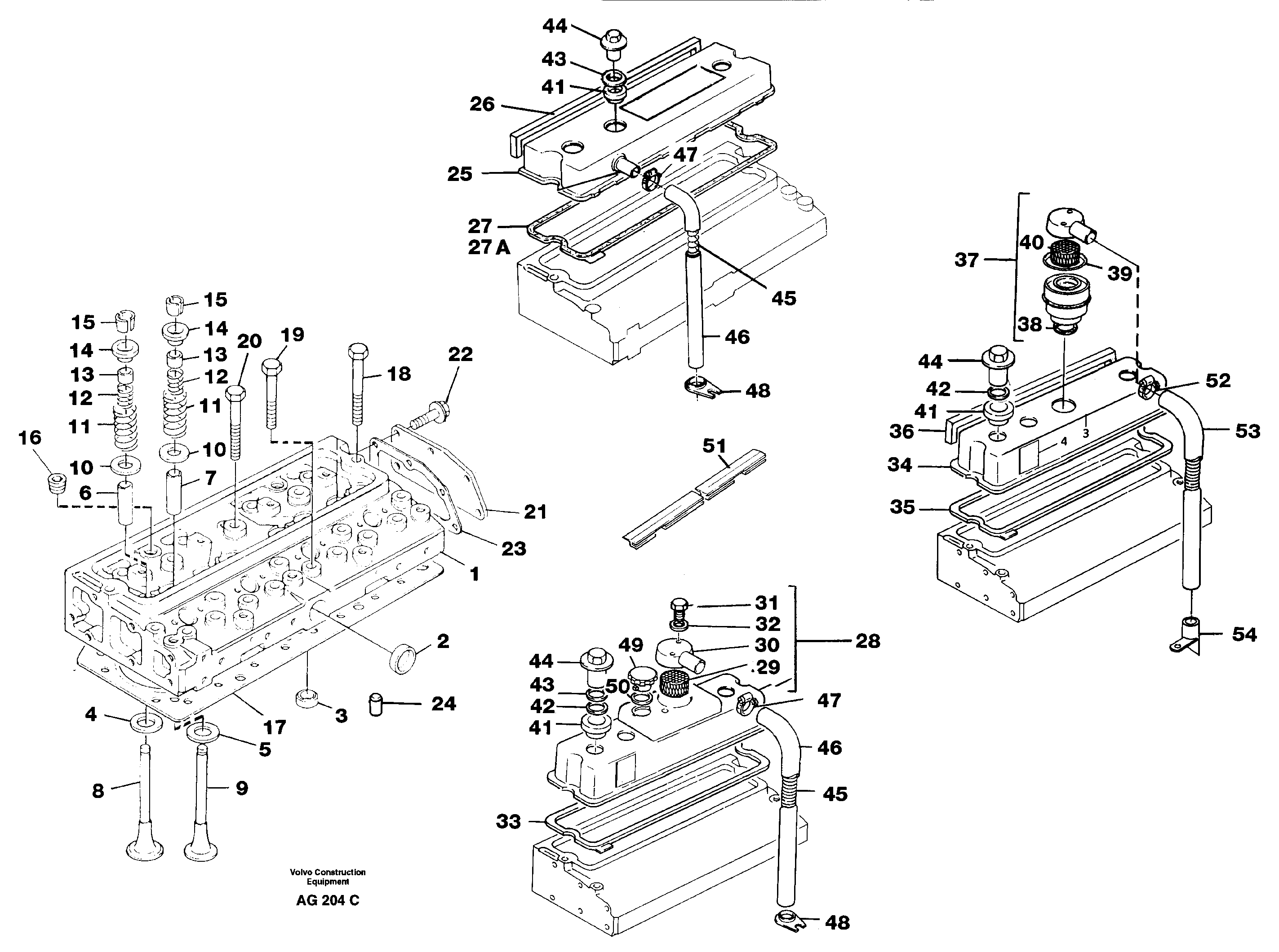 Cylinder head — volvo parts diagram