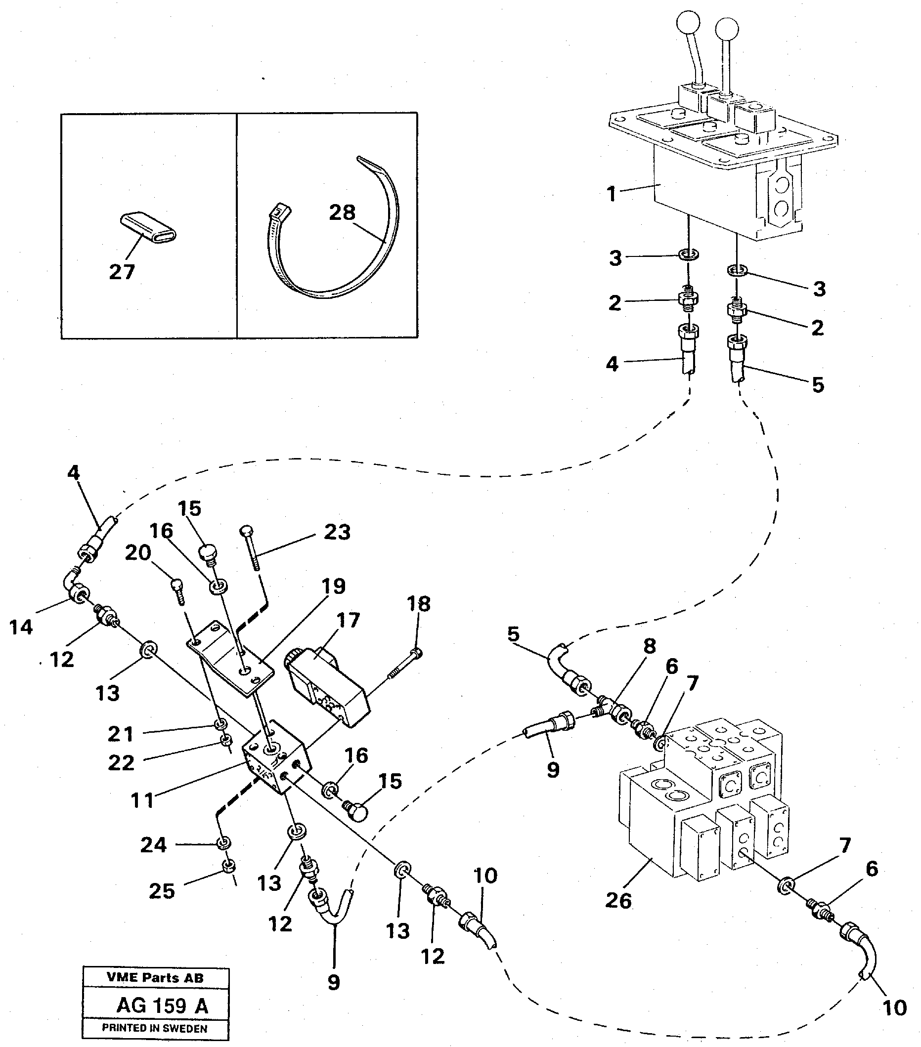 Servo system: Control lines Lifting — volvo parts diagram