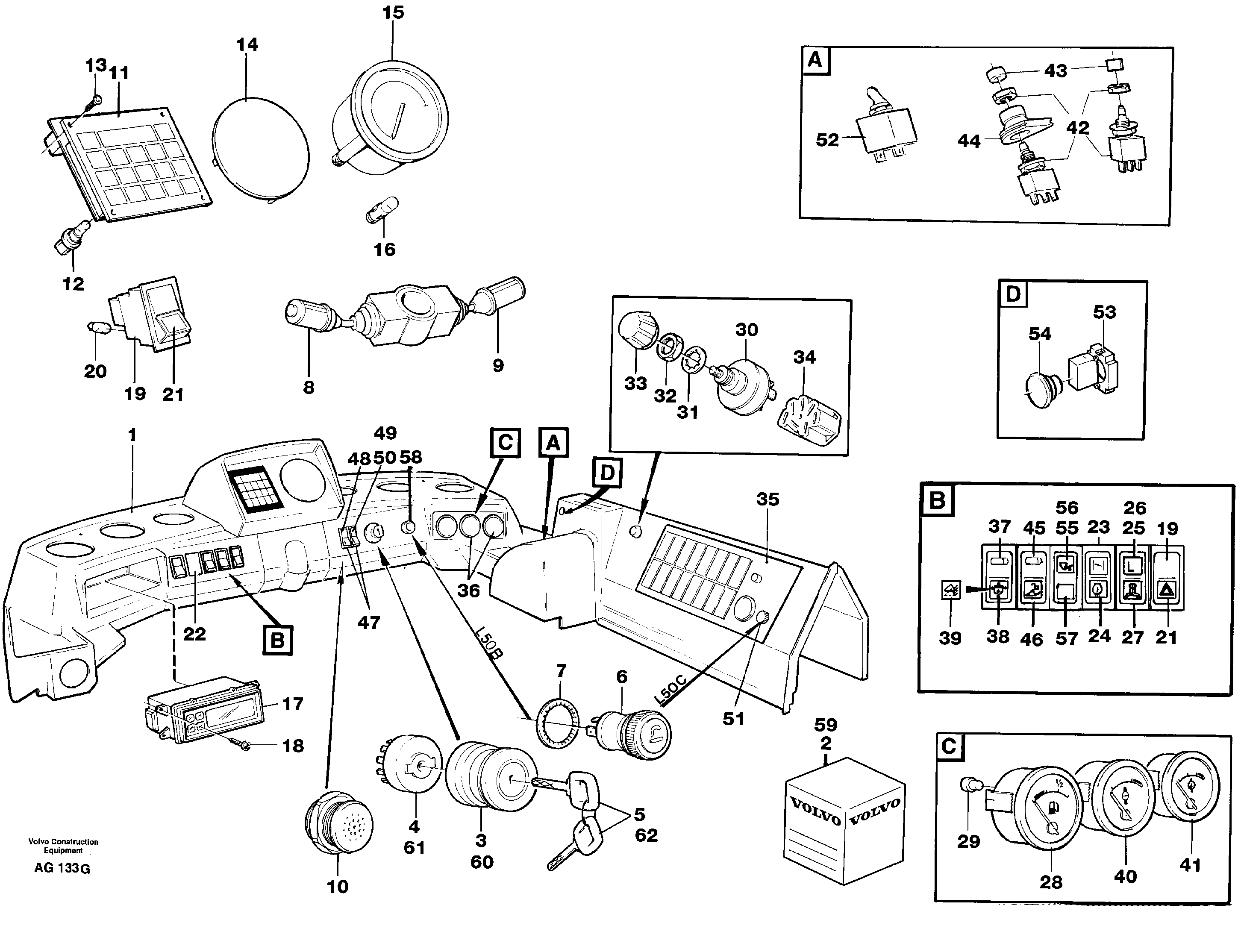 Instruments panel — volvo parts diagram