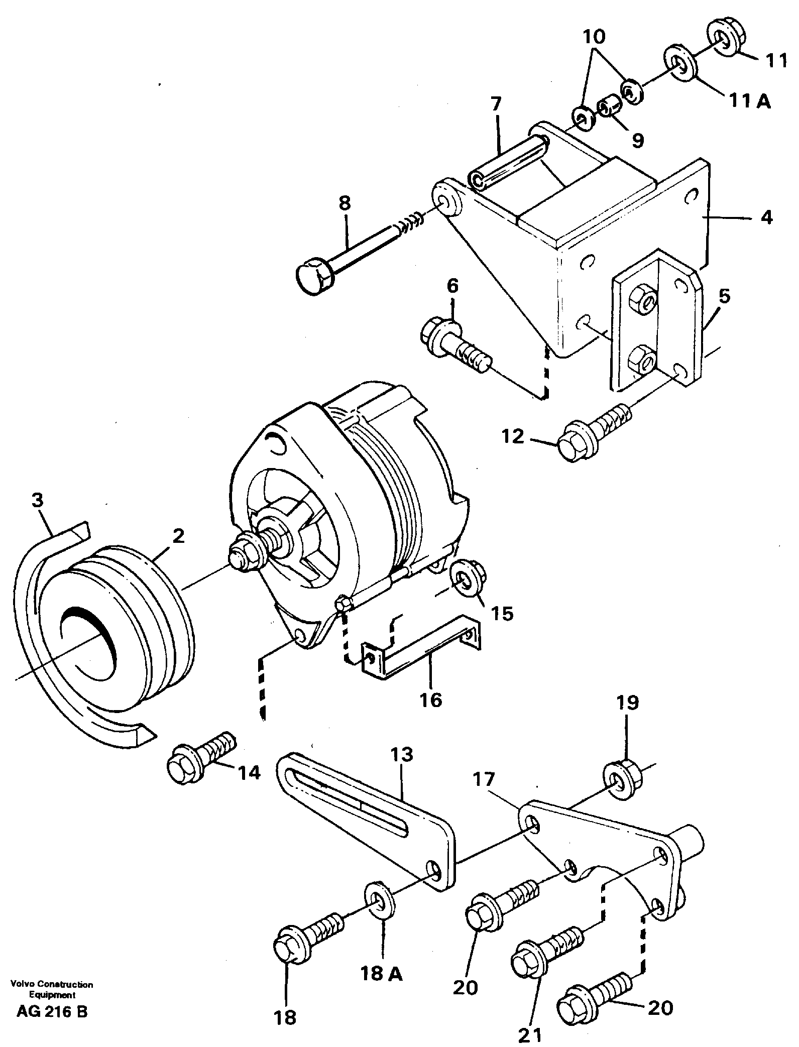 Alternator Mounting  TD40GA — volvo parts diagram