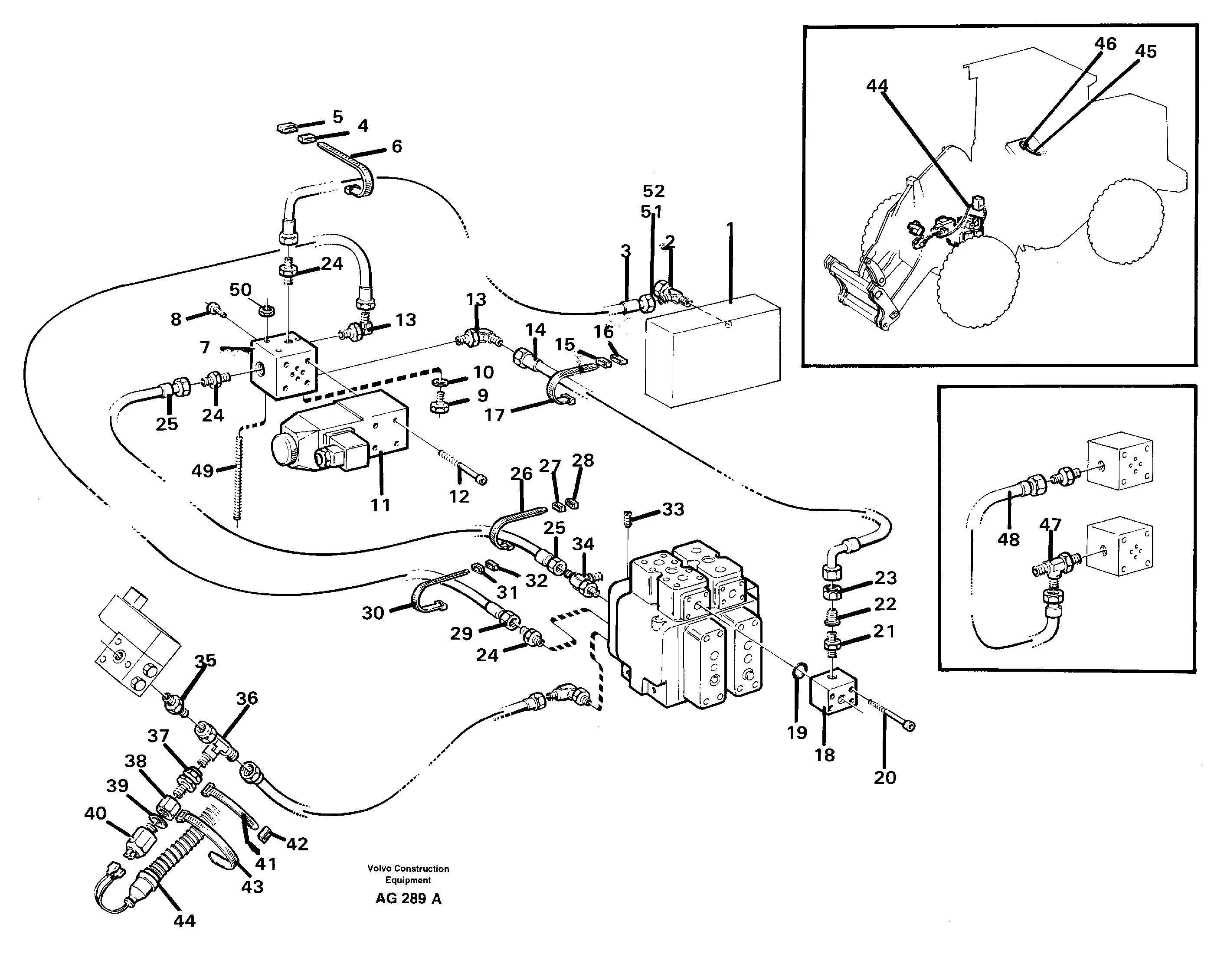 Single acting lifting function  92162 — volvo parts diagram