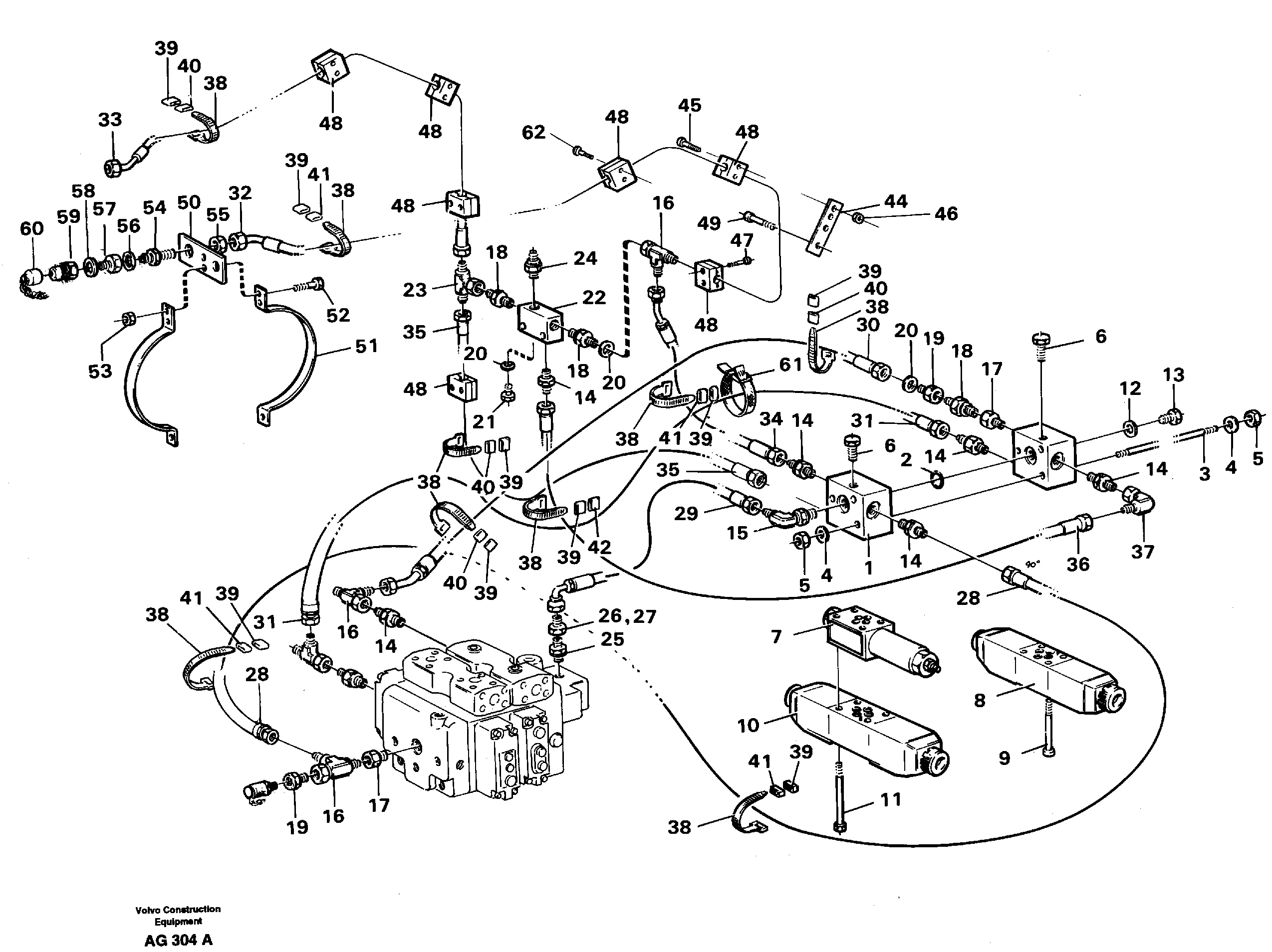 Hydraulic system; 4:th function  92231, 94530 — volvo parts diagram