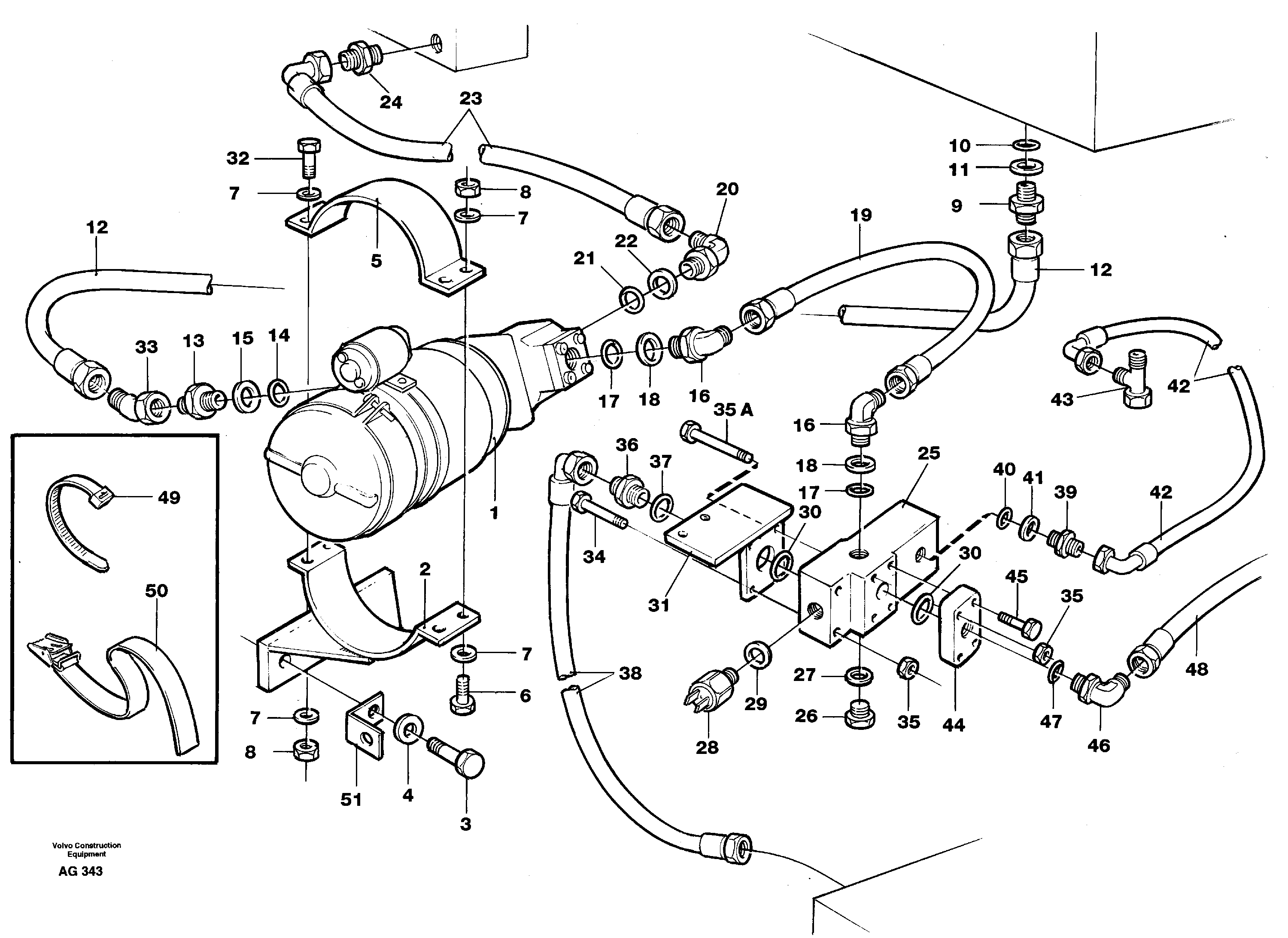 Auxiliary steering system  94454 — volvo parts diagram