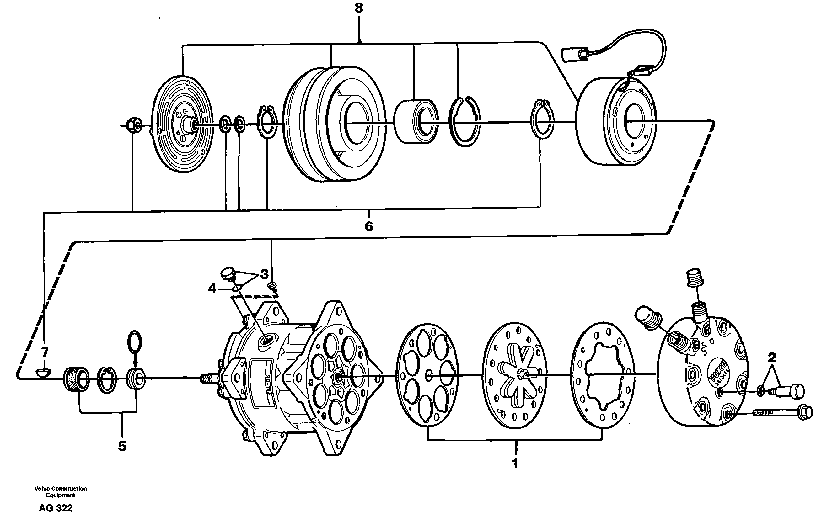 Air compressor  92161 — volvo parts diagram