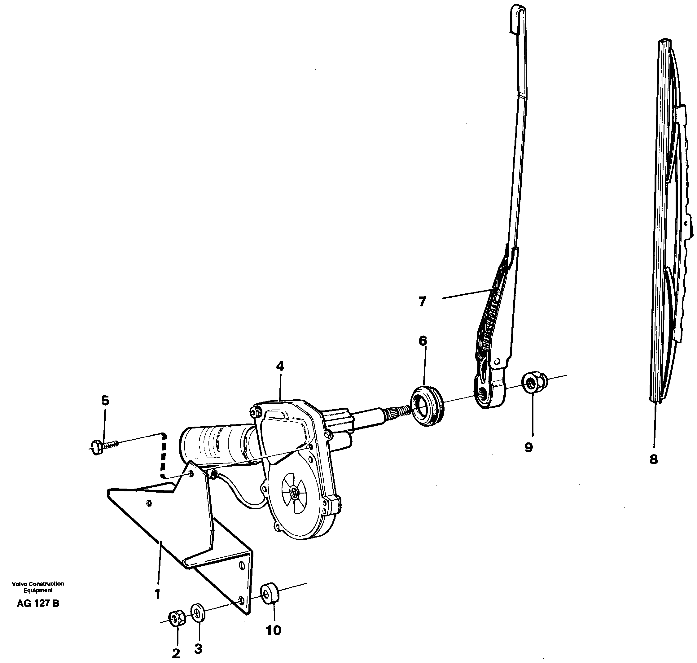 Windshield wiper, rear  92157 — volvo parts diagram