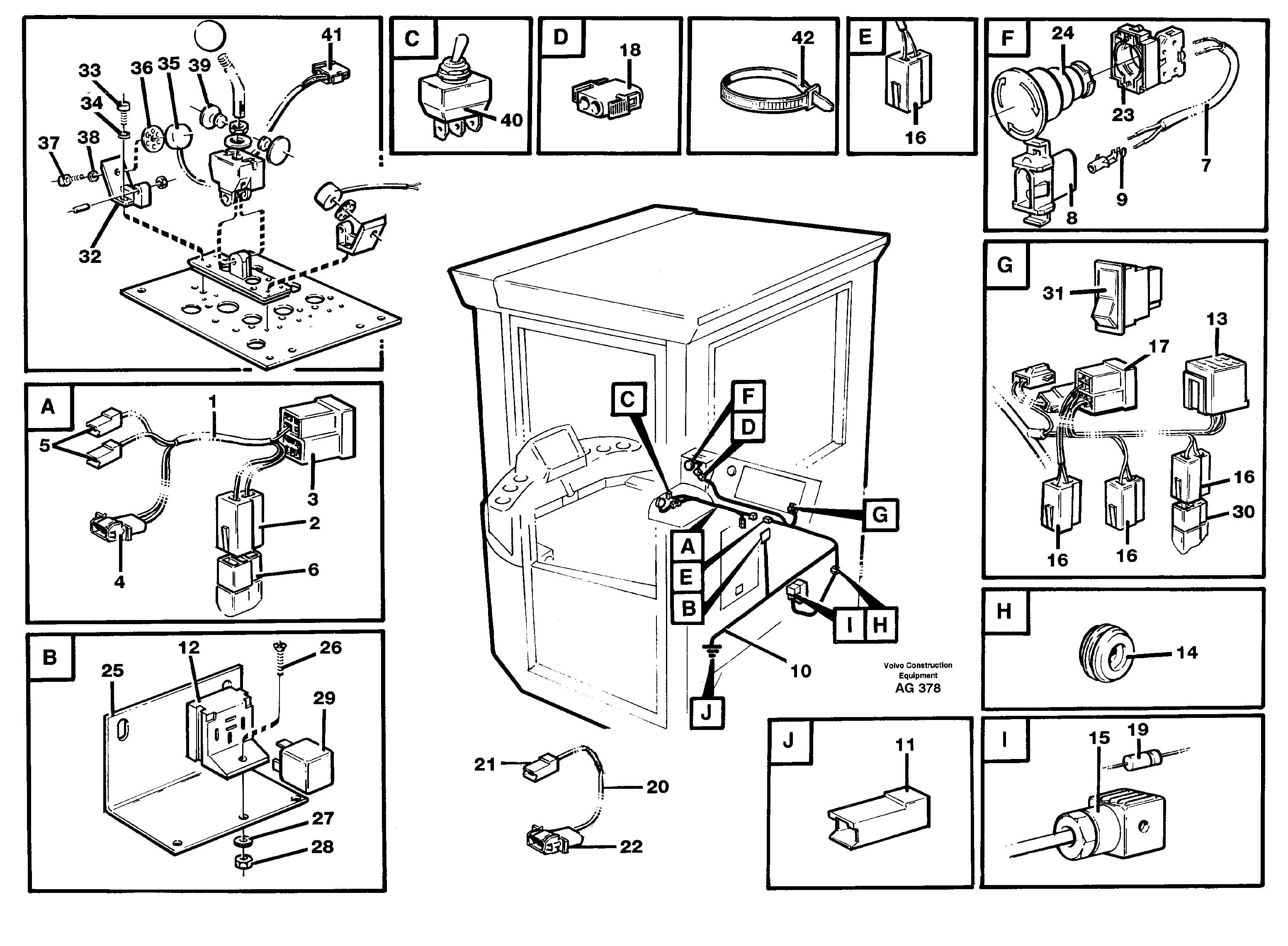 Cable harness: Adjustableflow from hydraulic function 3.  94722 — volvo parts diagram