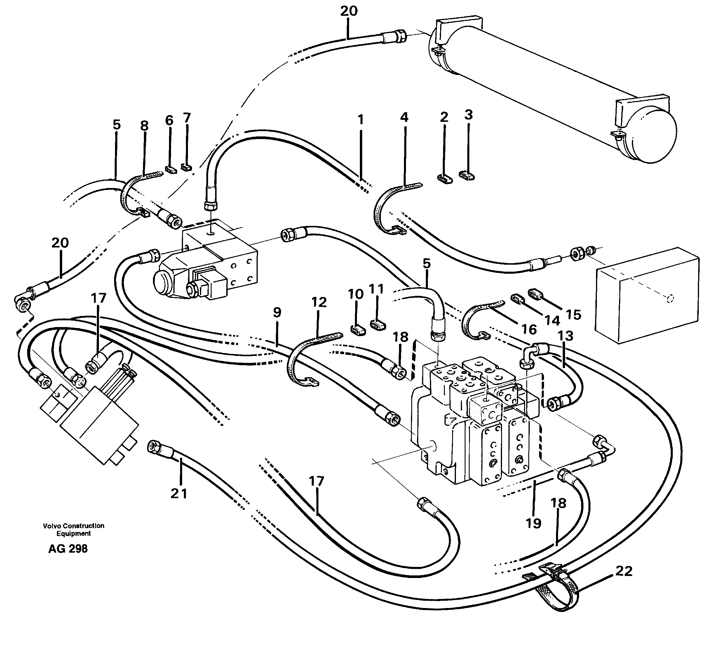 Boom suspension system; hydraulic hoses  92241, 94616 — volvo parts diagram