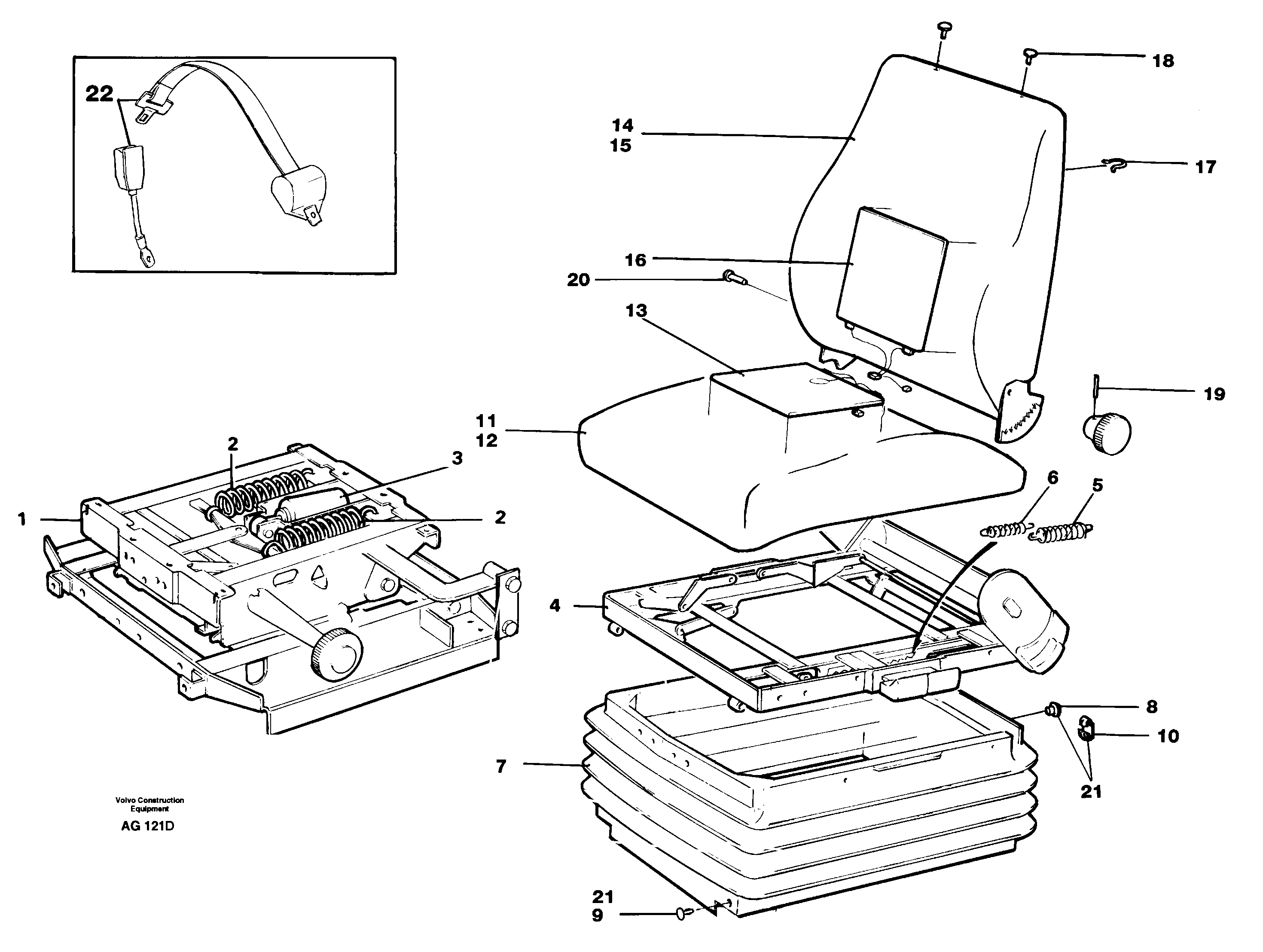 Operator seat Isri  92201, 92458, 94902 — volvo parts diagram