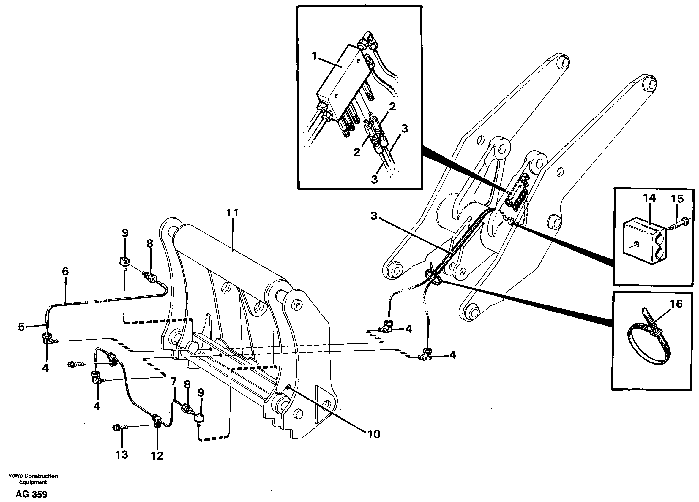 Central lubrication for tool bar.  92753 — volvo parts diagram