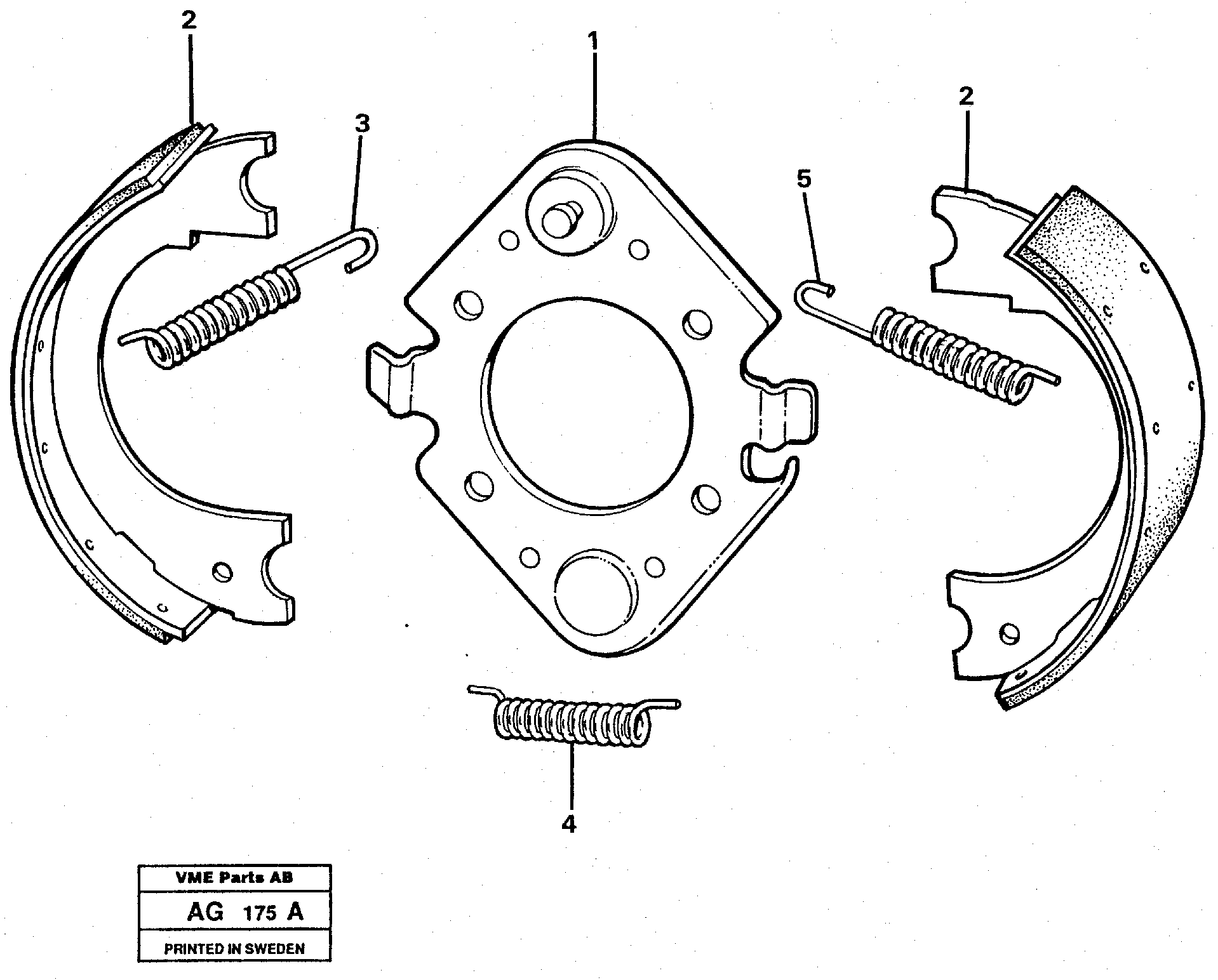 Brake shoes — volvo parts diagram