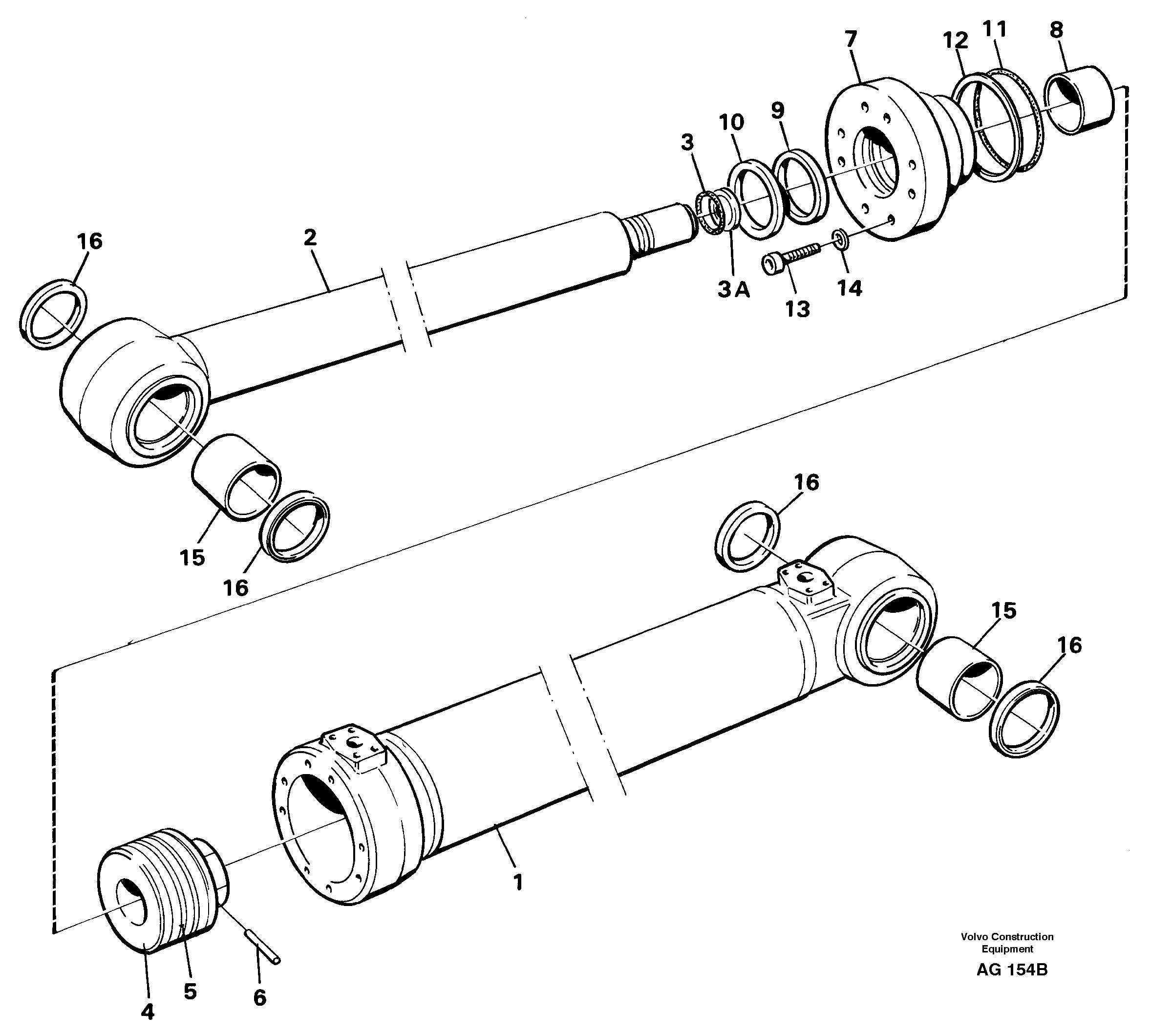 Hydraulic cylinder, Tilting — volvo parts diagram