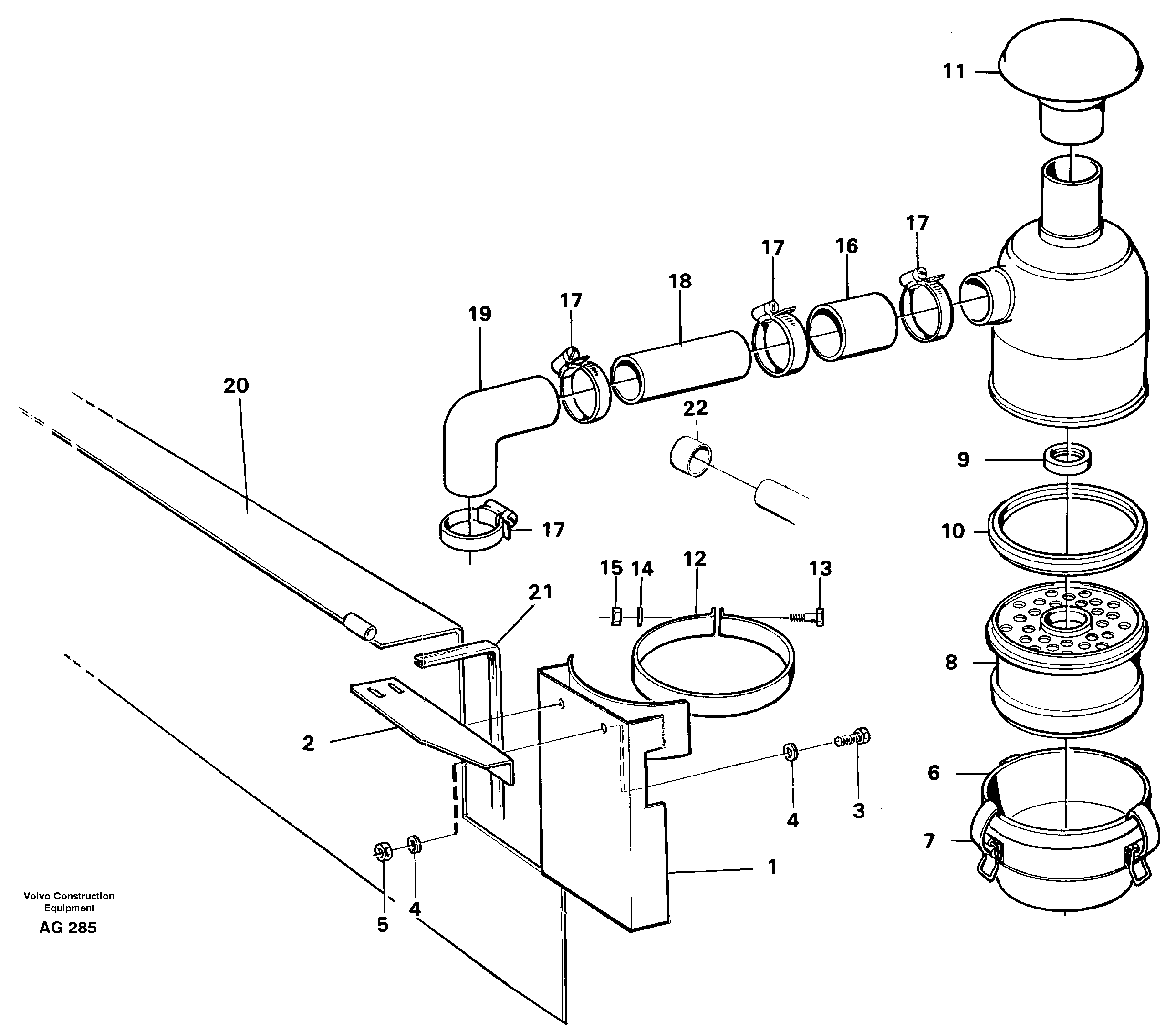 Oil bath filter  92572 — volvo parts diagram