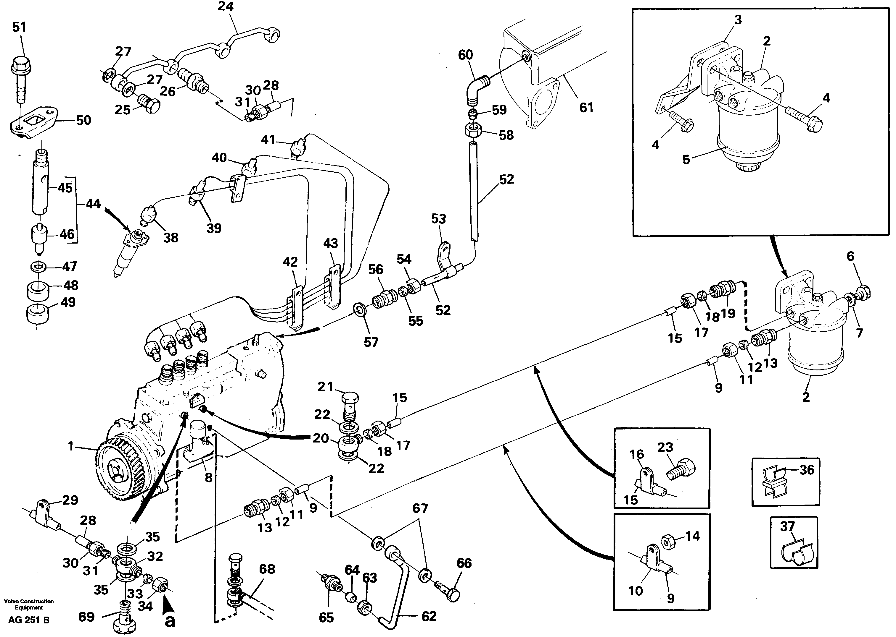 Fuel system, Fuel pump - fuel inject.-injector  TD 40 KAE — volvo parts diagram