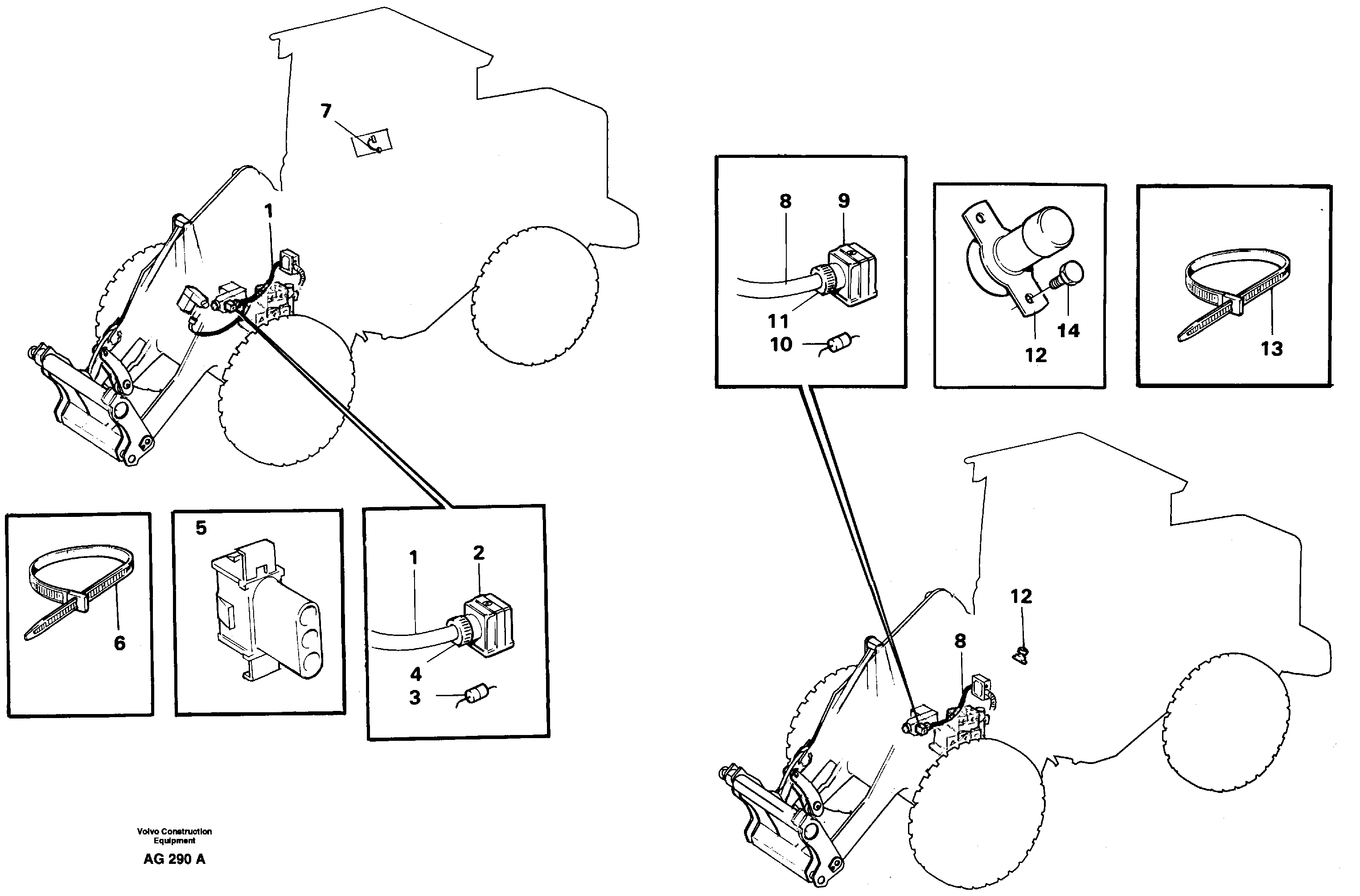 Single acting lifting system. Differential lock  92162, 92147, 94615, 94644 — volvo parts diagram