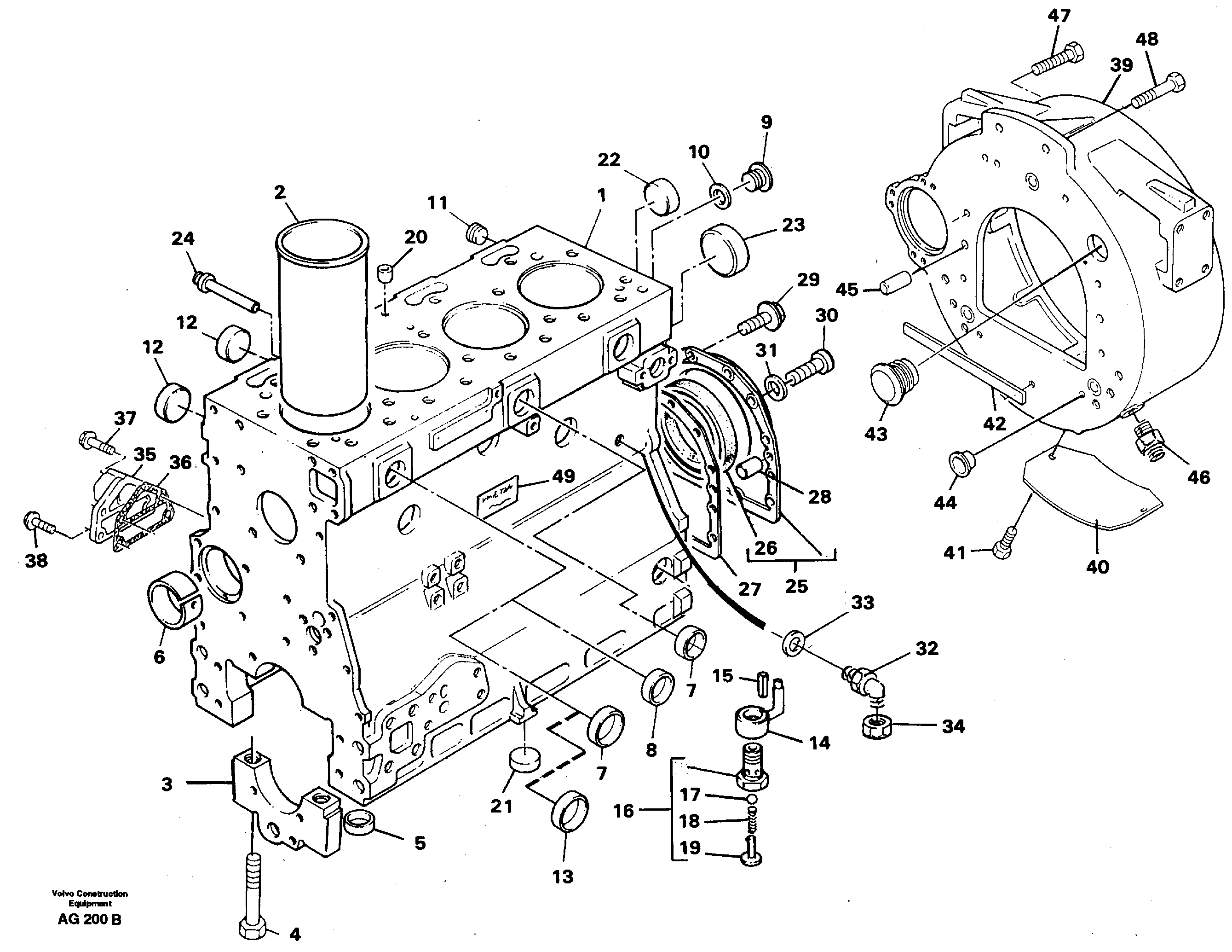 Cylinder block  TD 40 GA — volvo parts diagram