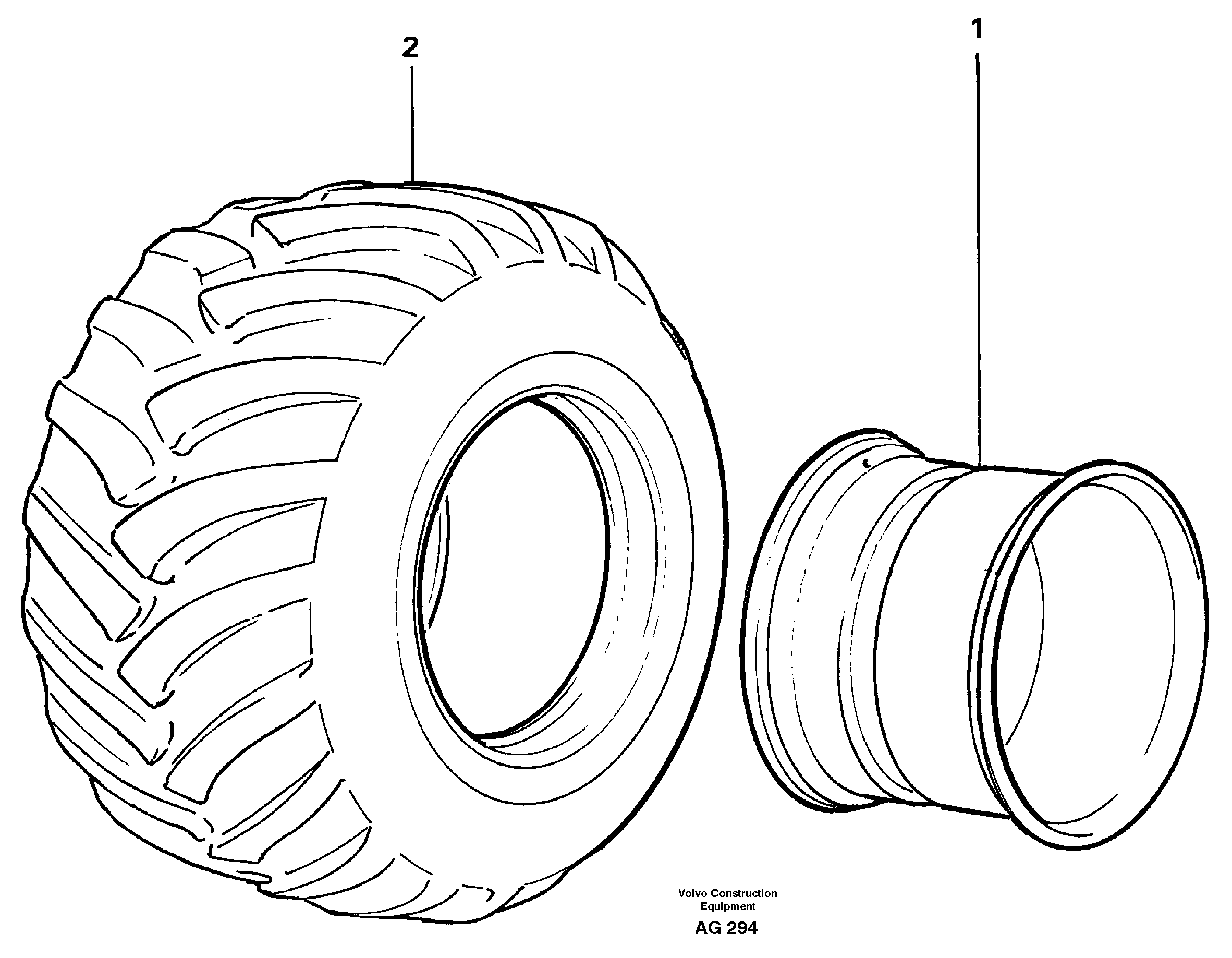 Wheel  600-26,5/12  TWIN — volvo parts diagram