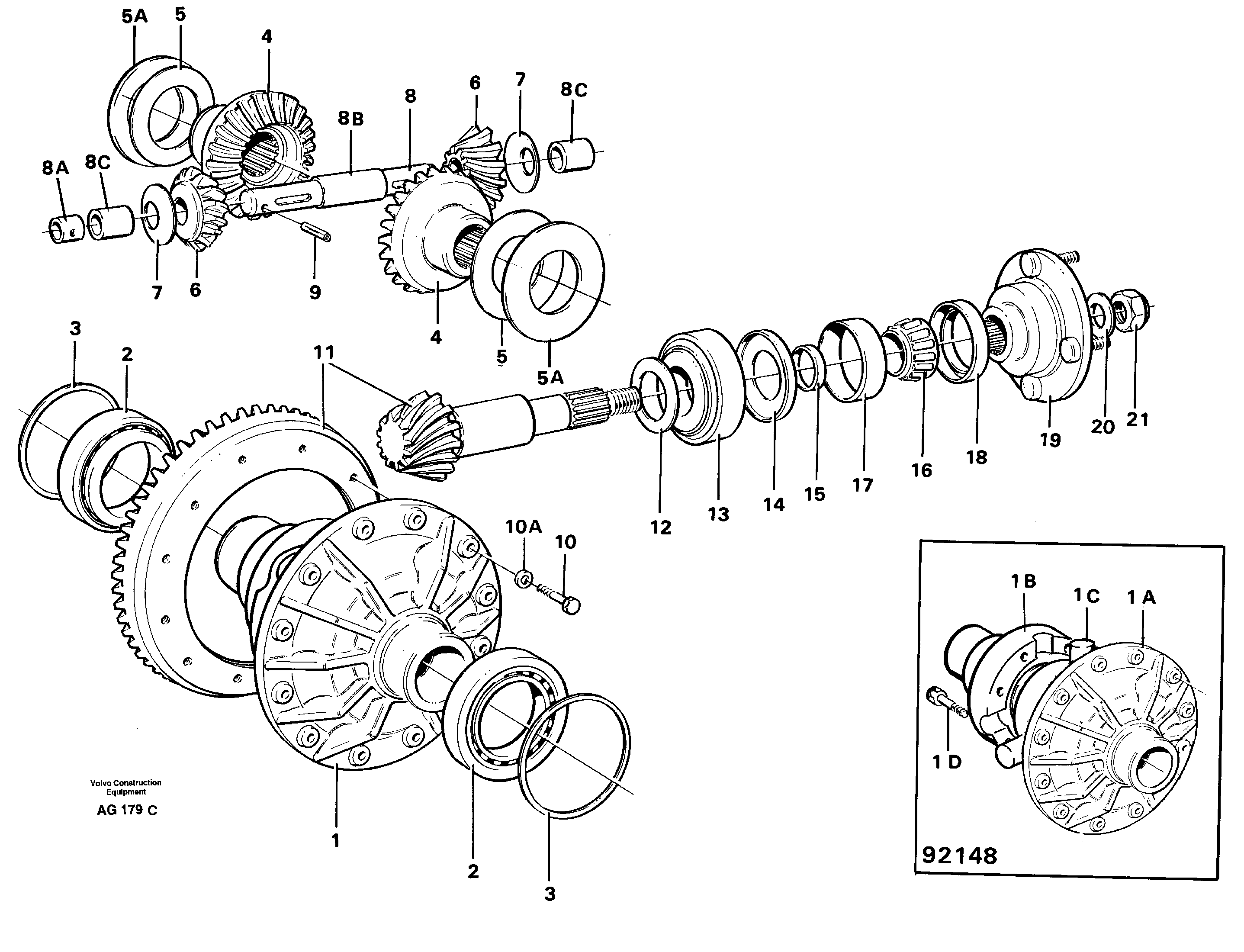 Final drive.  23819, 23820, 23831(92148), 23836(92147,94644) — volvo parts diagram
