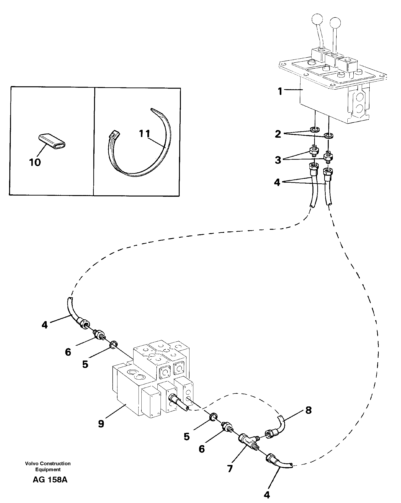 Servo hydraulic: Control lines Tilting — volvo parts diagram