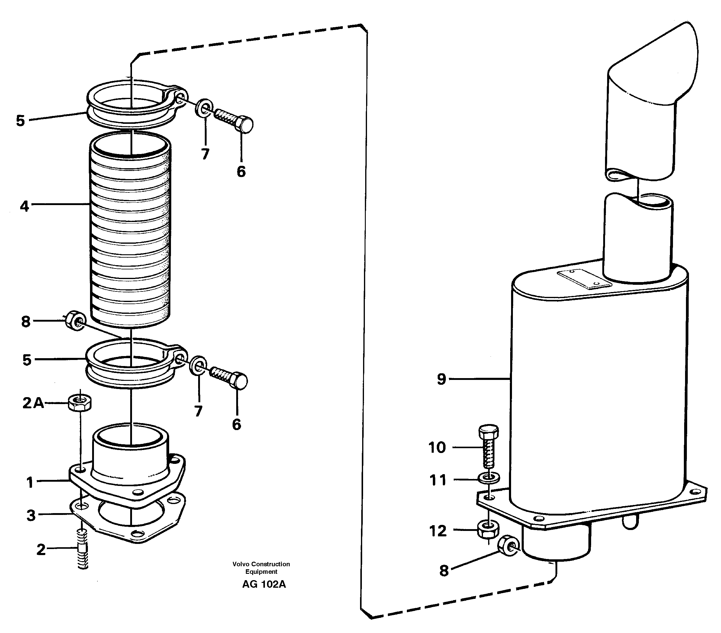 Exhaust system — volvo parts diagram