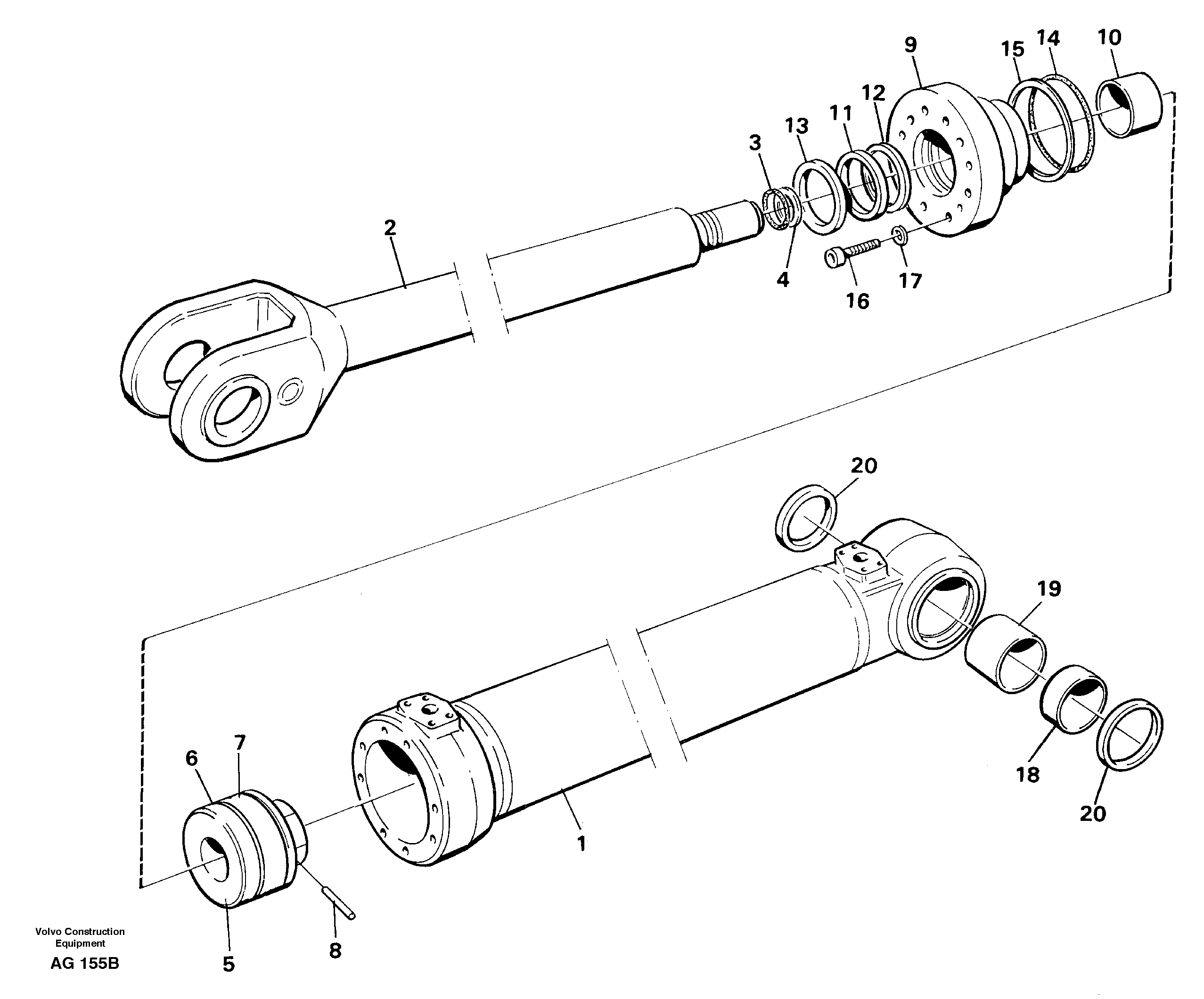 Hydraulic cylinder, Lifting — volvo parts diagram