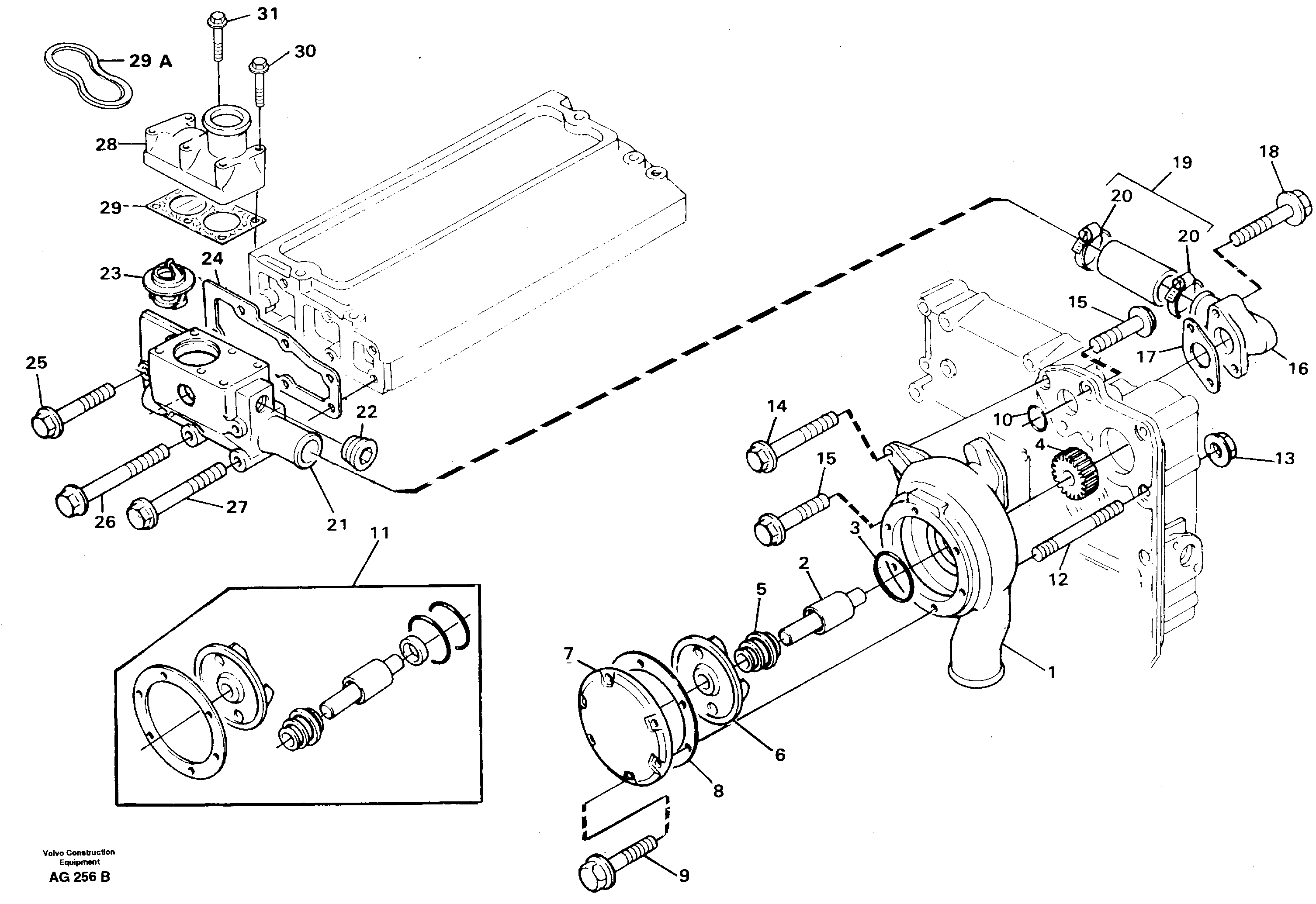 Water pump  TD 40 KAE — volvo parts diagram