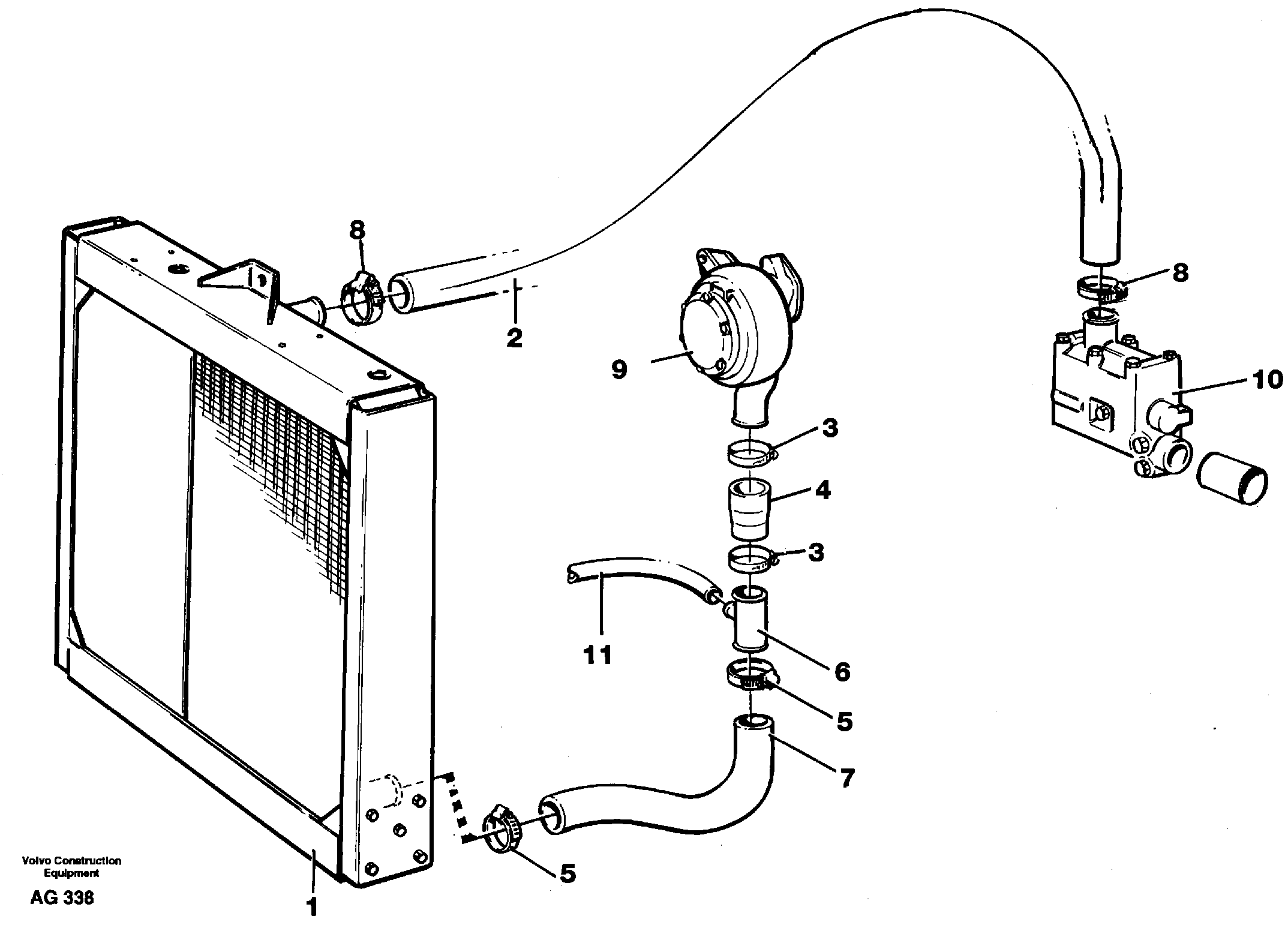 Cooling system  TD 40 GA — volvo parts diagram