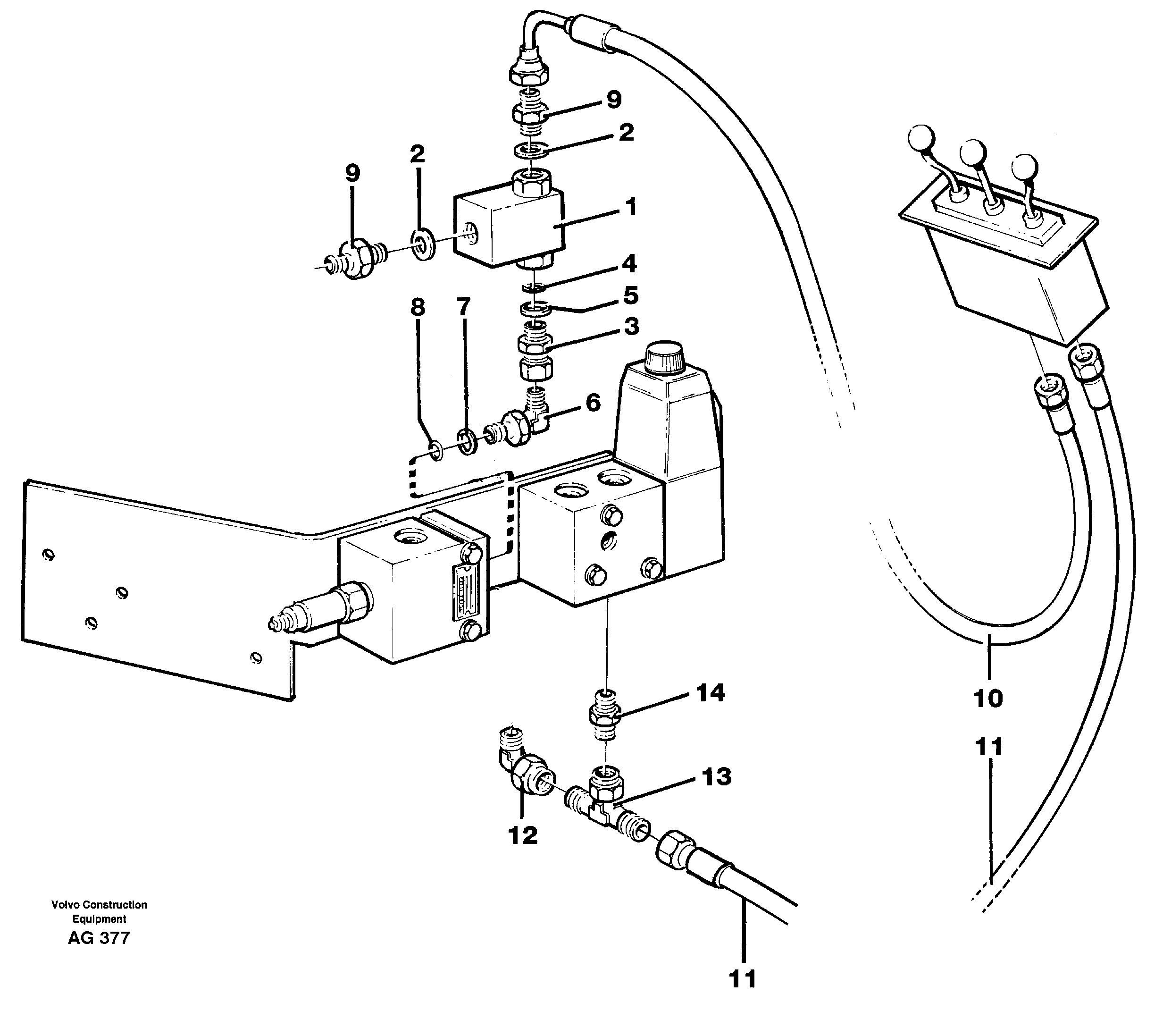 Servo hydraulic: hydraulic lines  94722 — volvo parts diagram