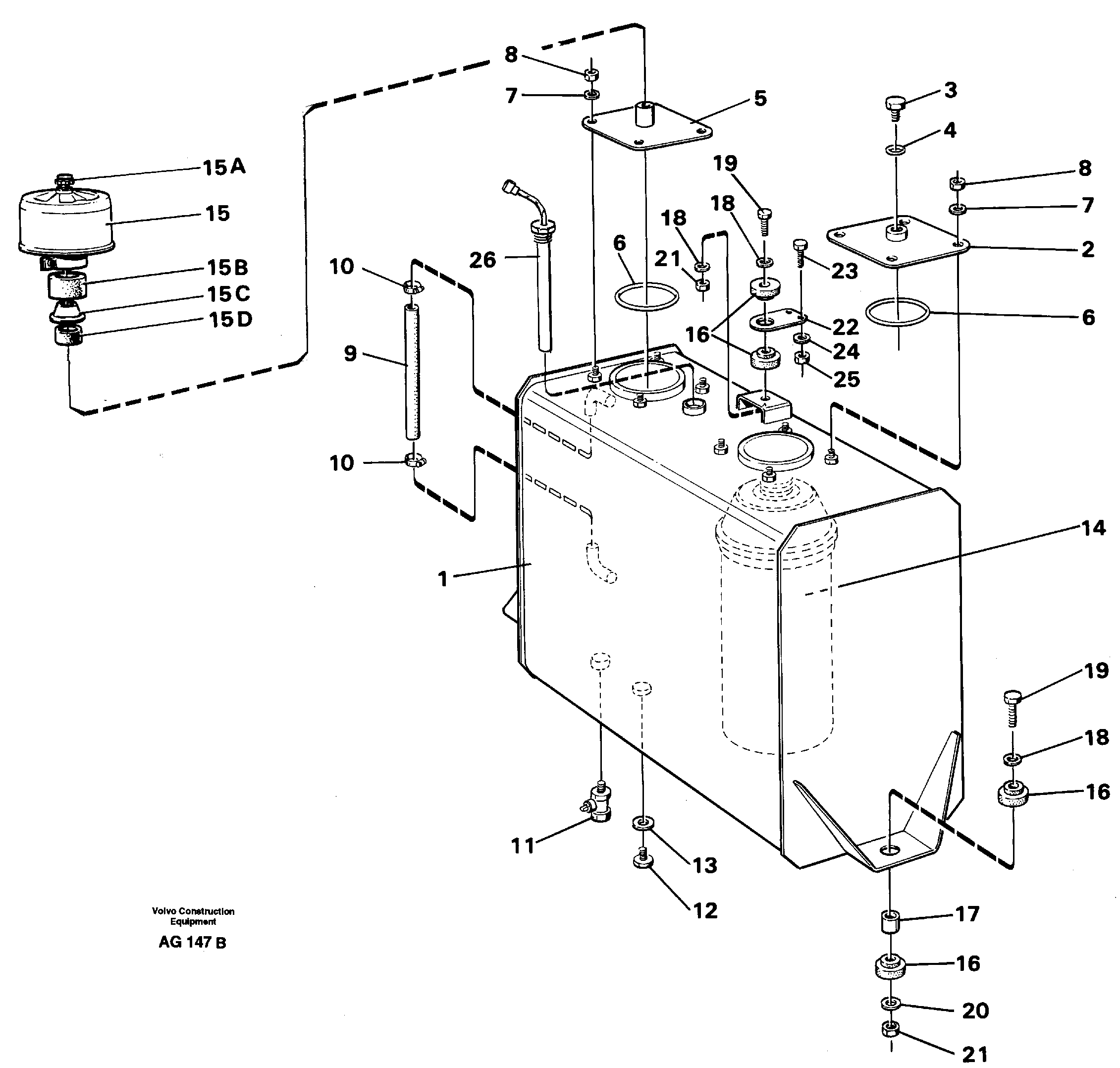 Hydraulic oil tank — volvo parts diagram
