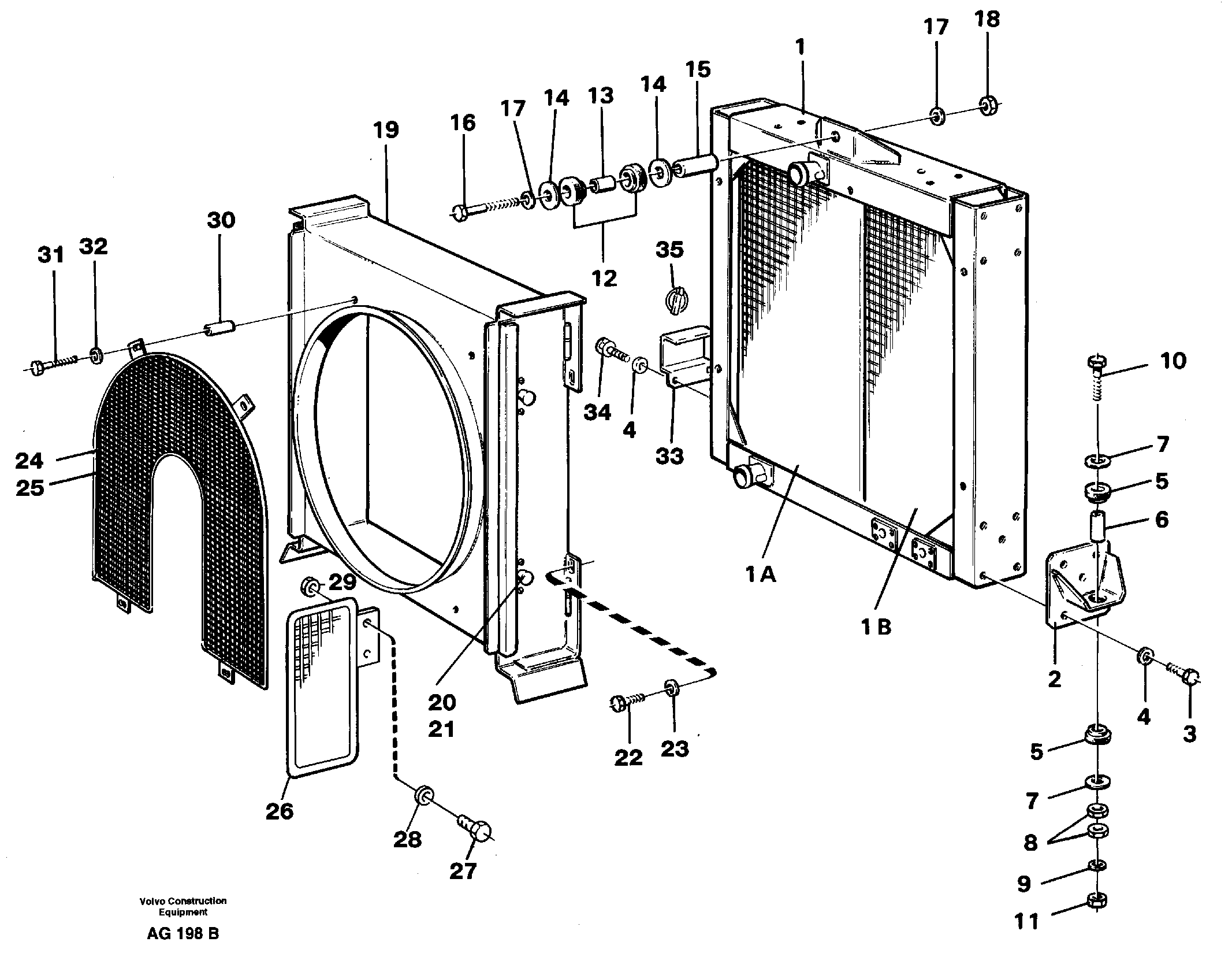 Radiator, fitting — volvo parts diagram