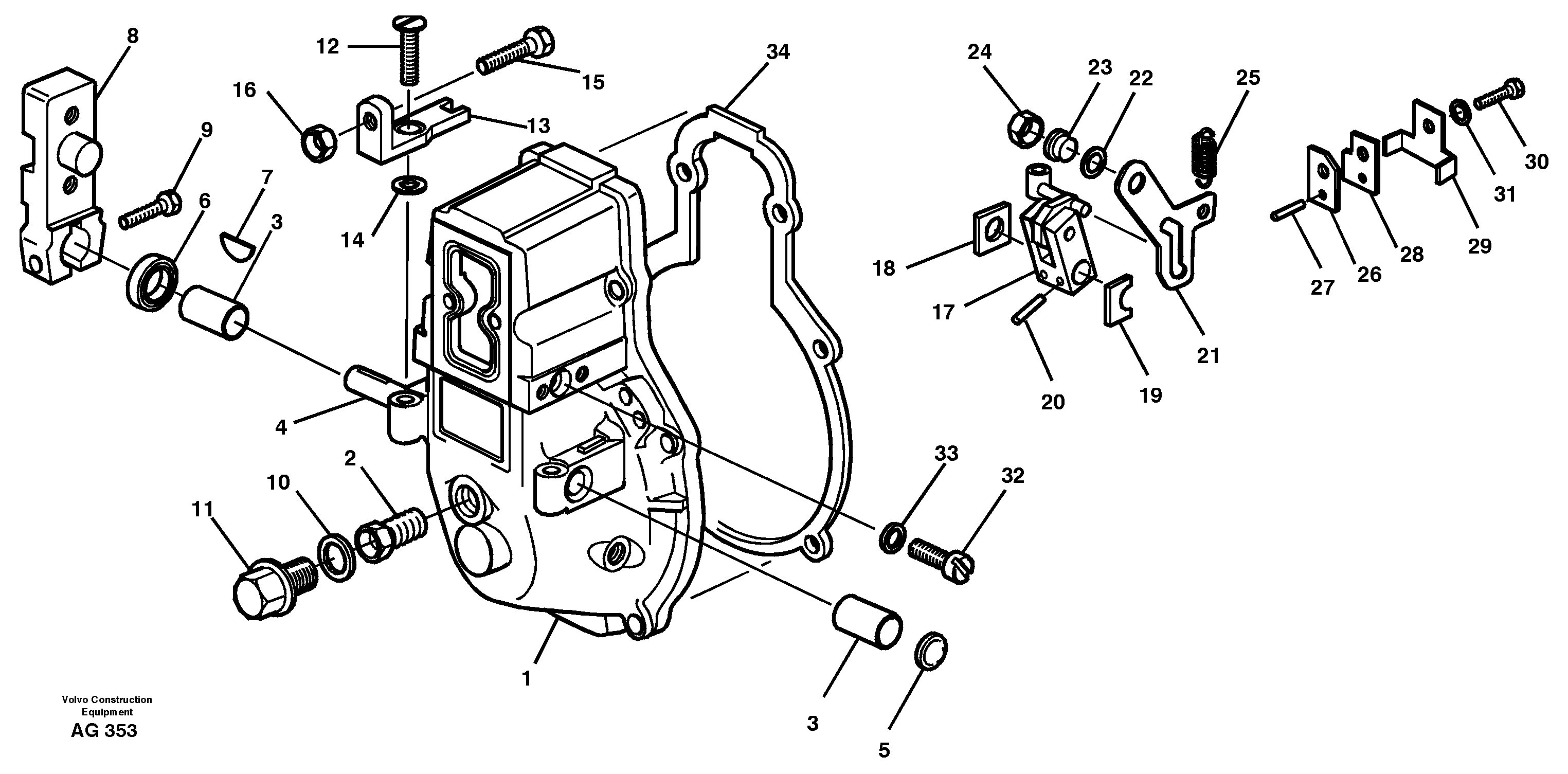 Regulator cover — volvo parts diagram