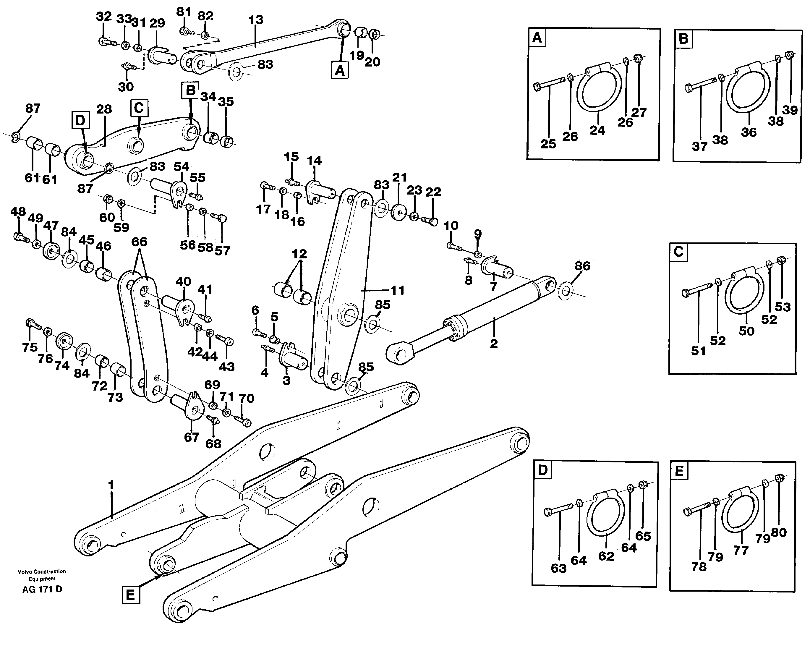 Links with fitting parts — volvo parts diagram