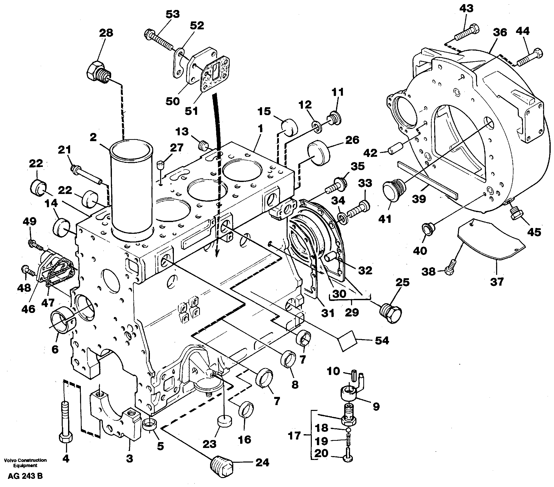 Cylinder block  TD 40 KAE — volvo parts diagram