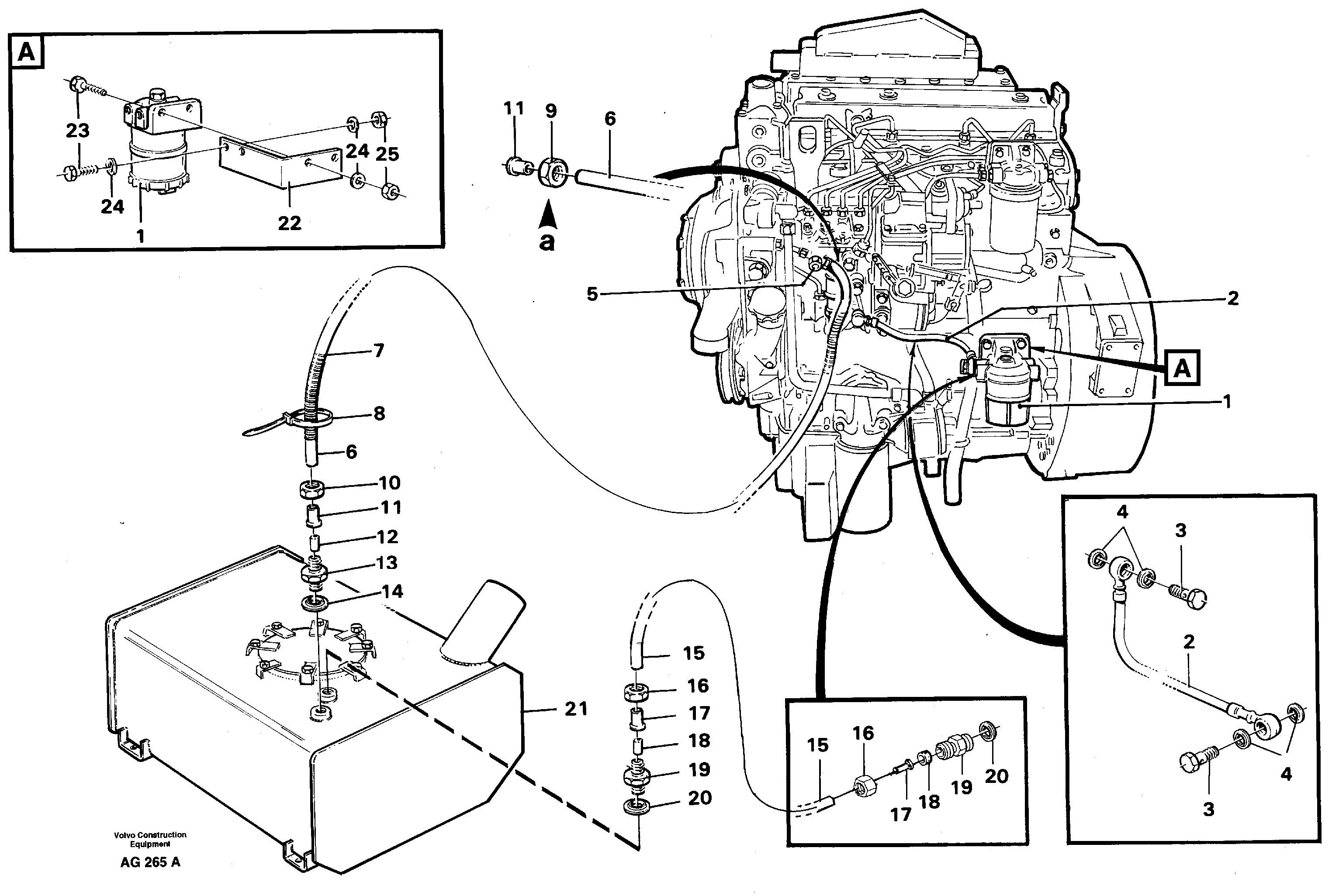 Fuel system: Fuel tank - fuel pump  TD 40 KAE — volvo parts diagram