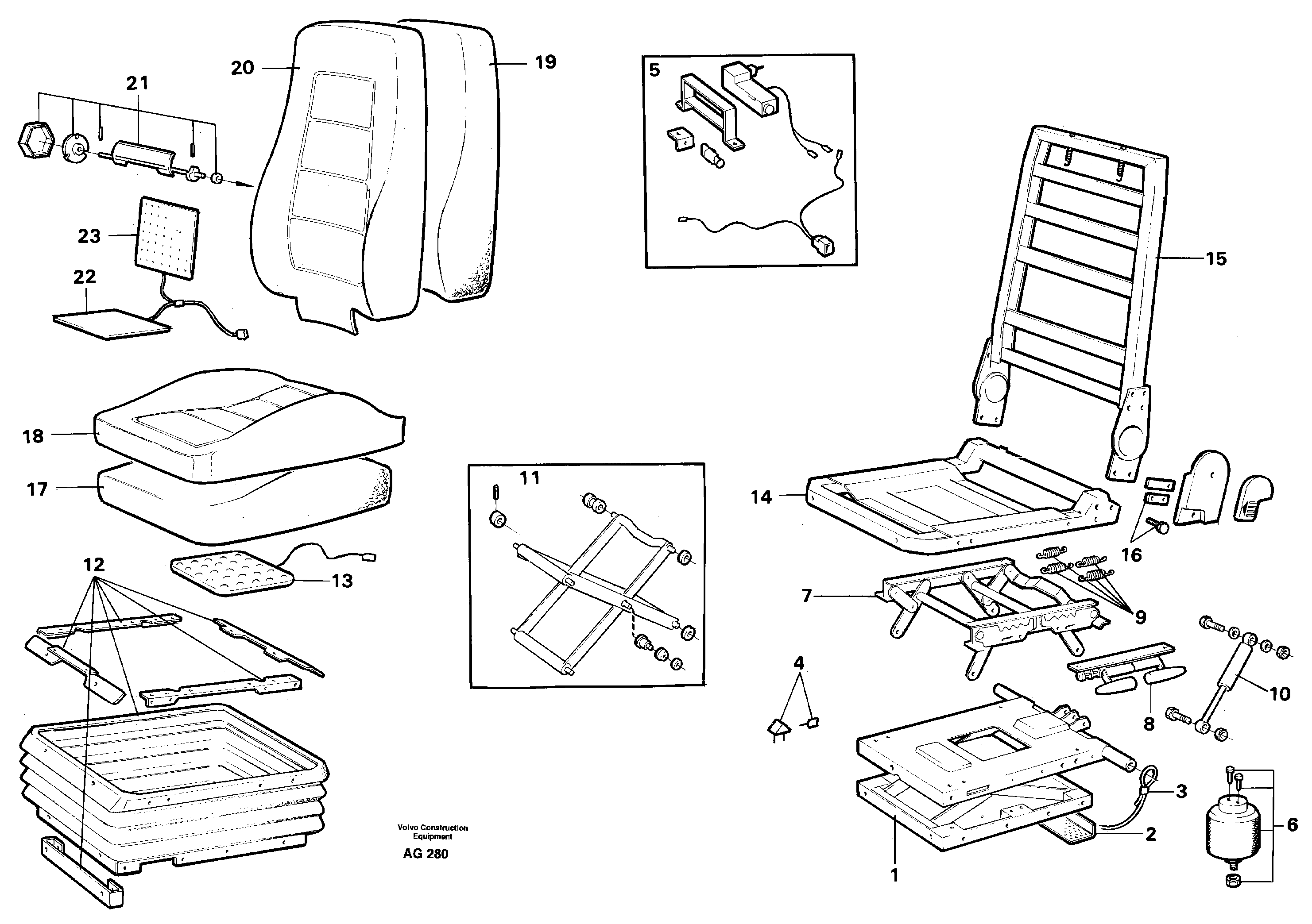 Operator's seat Kab  92412 — volvo parts diagram