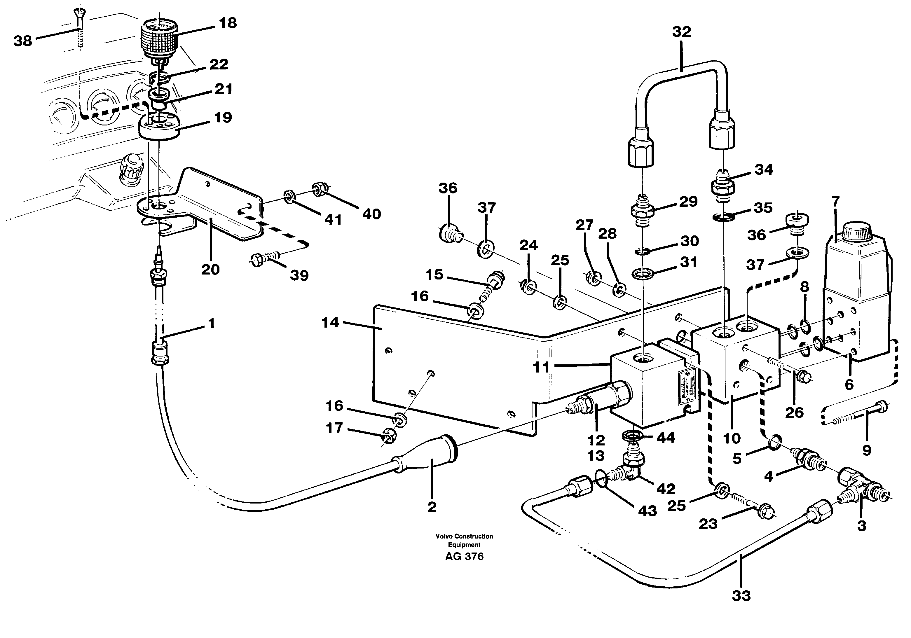 Servo hydraulic: Control and valves  94722 — volvo parts diagram