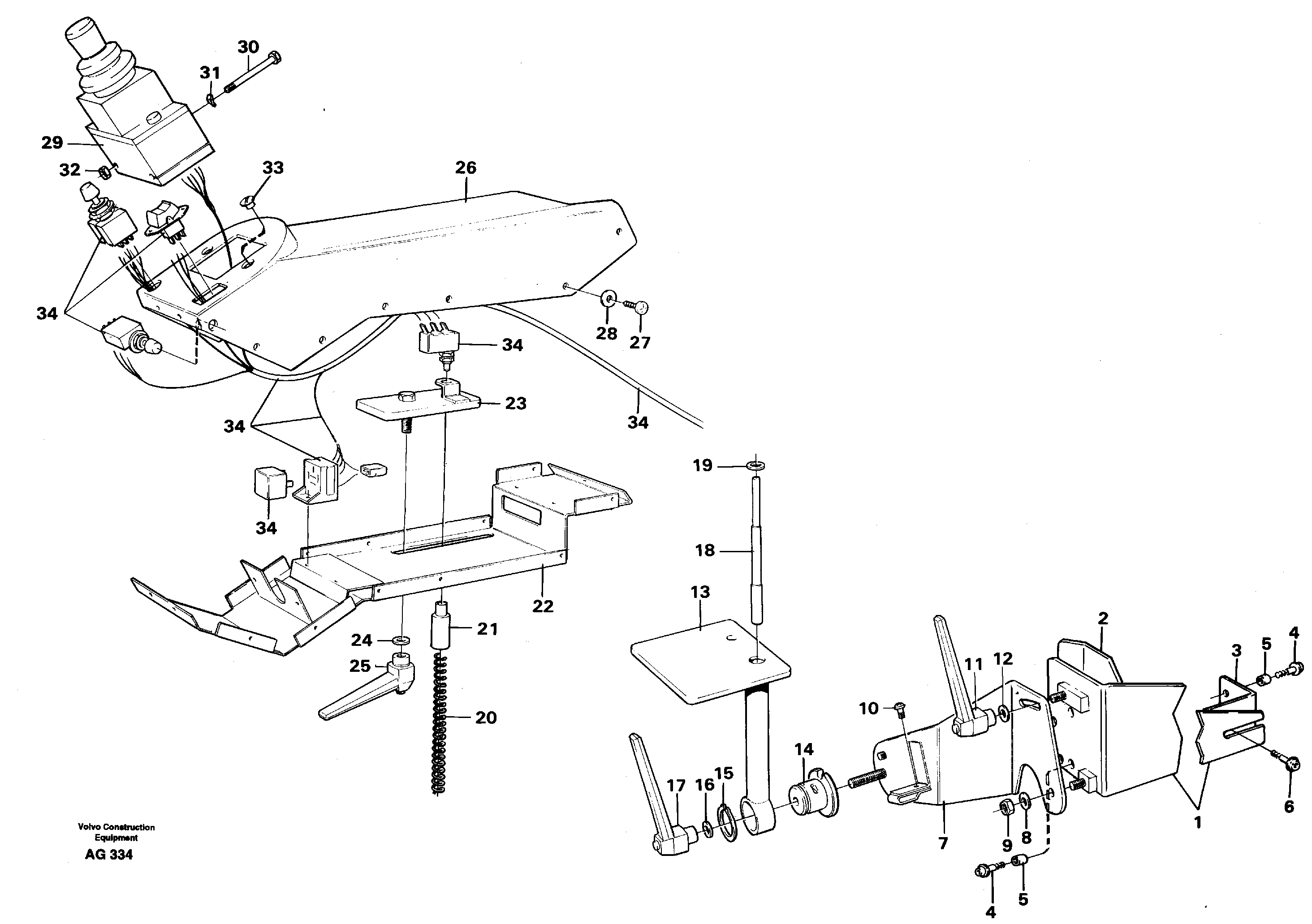 Cdc-steering, foldable armrest.  92139 — volvo parts diagram