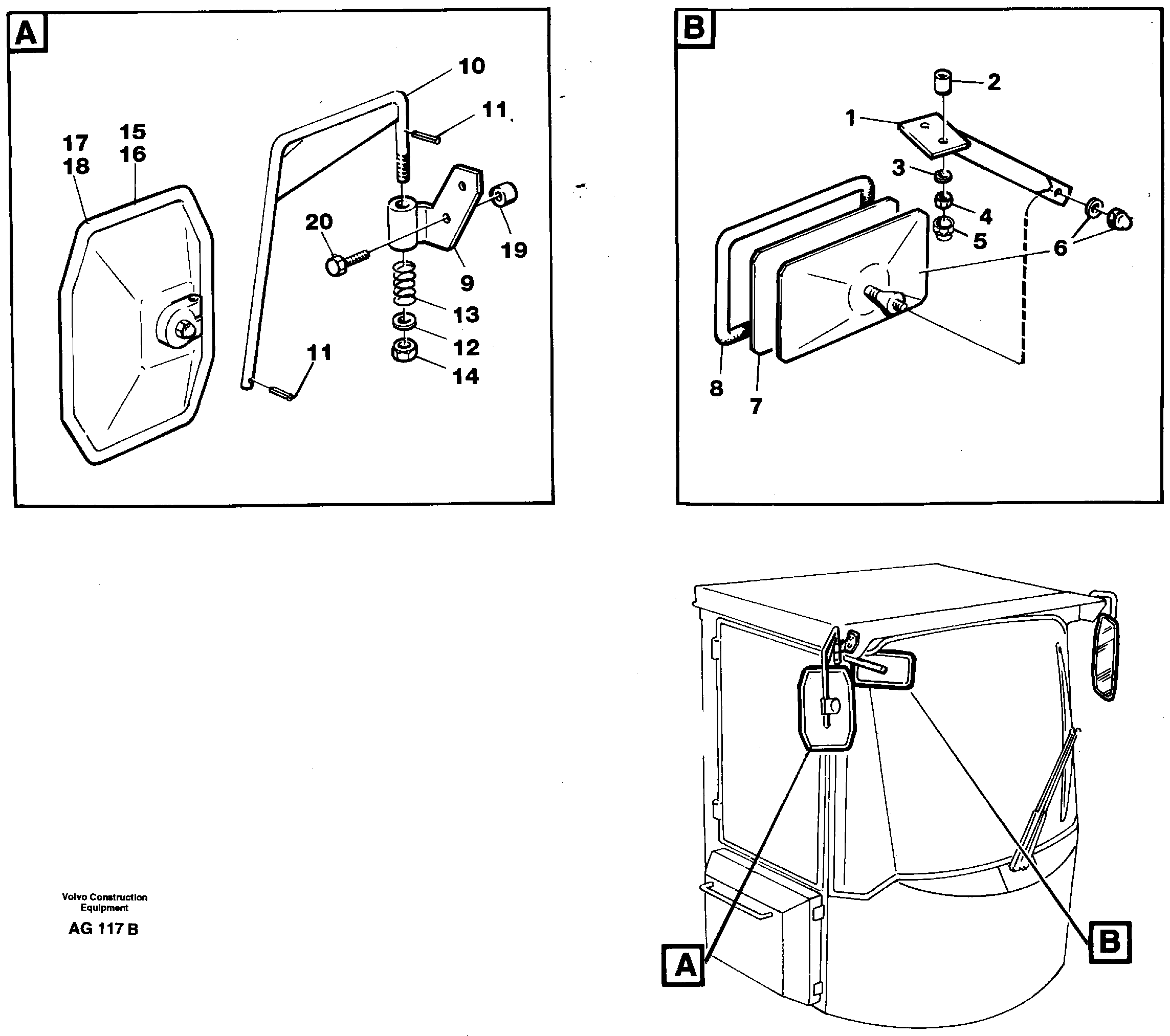 Rear view mirror — volvo parts diagram