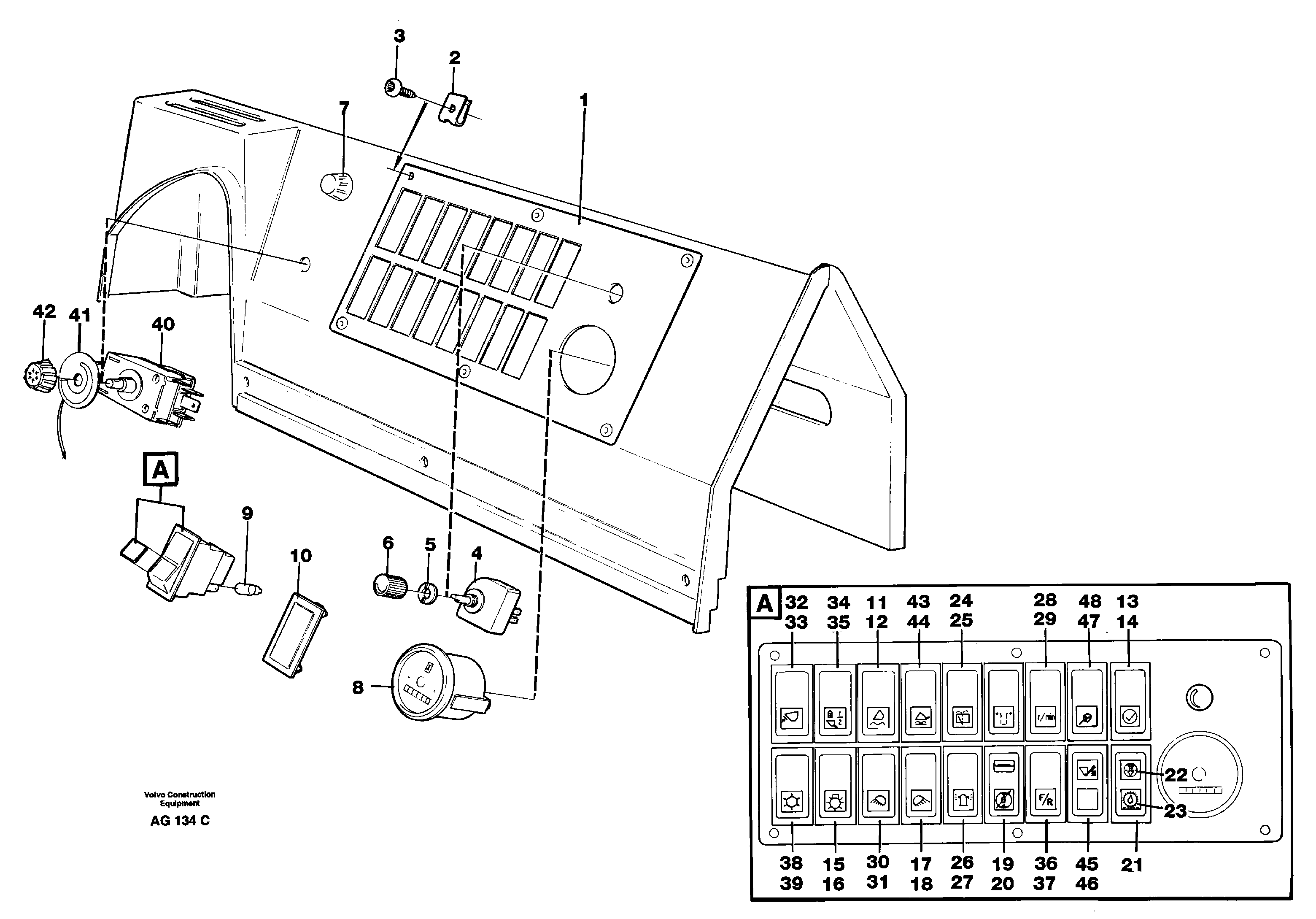 Switch panel — volvo parts diagram