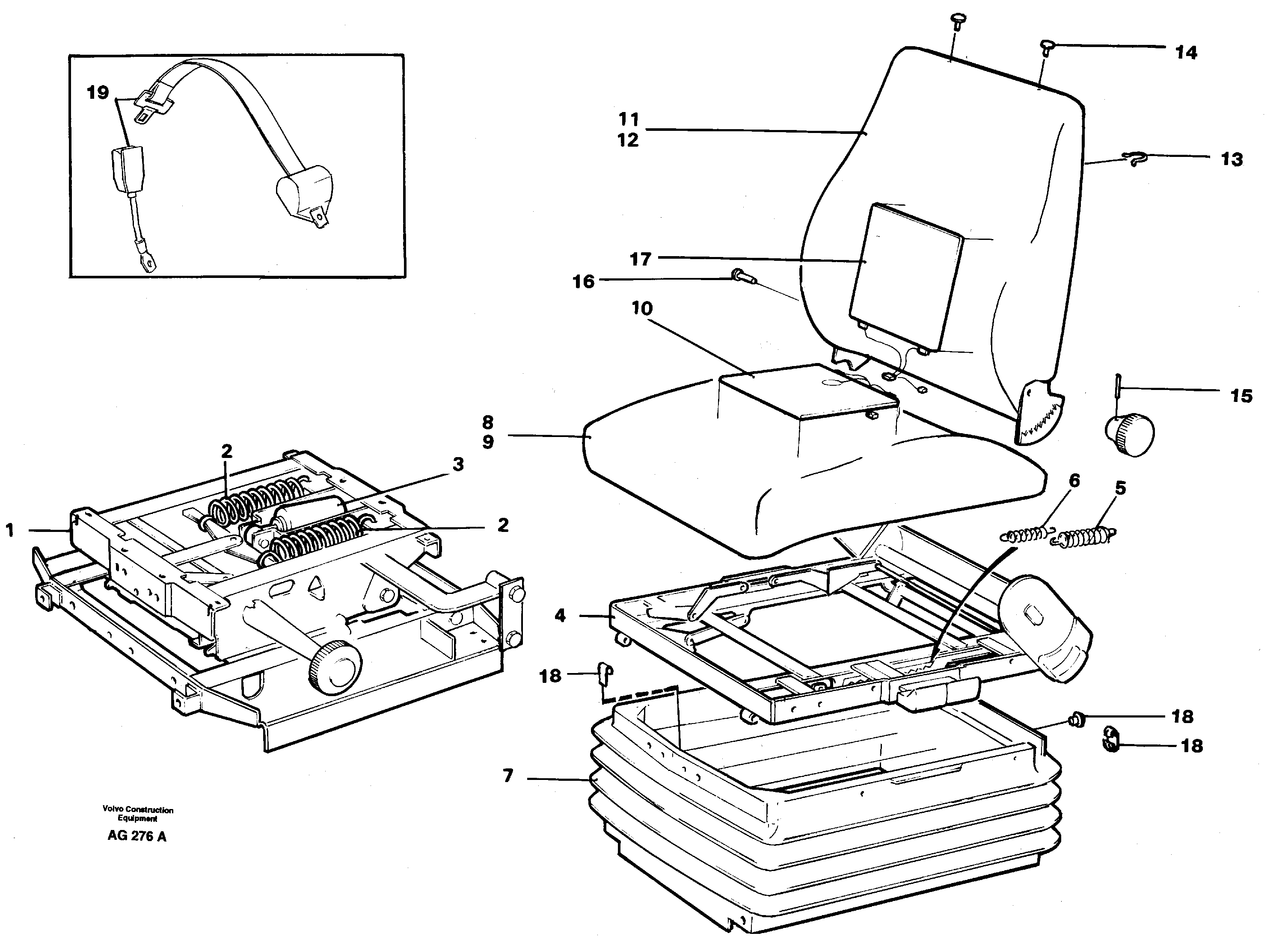 Operator seat Isri  92402, 92401, 94900, 94904 — volvo parts diagram