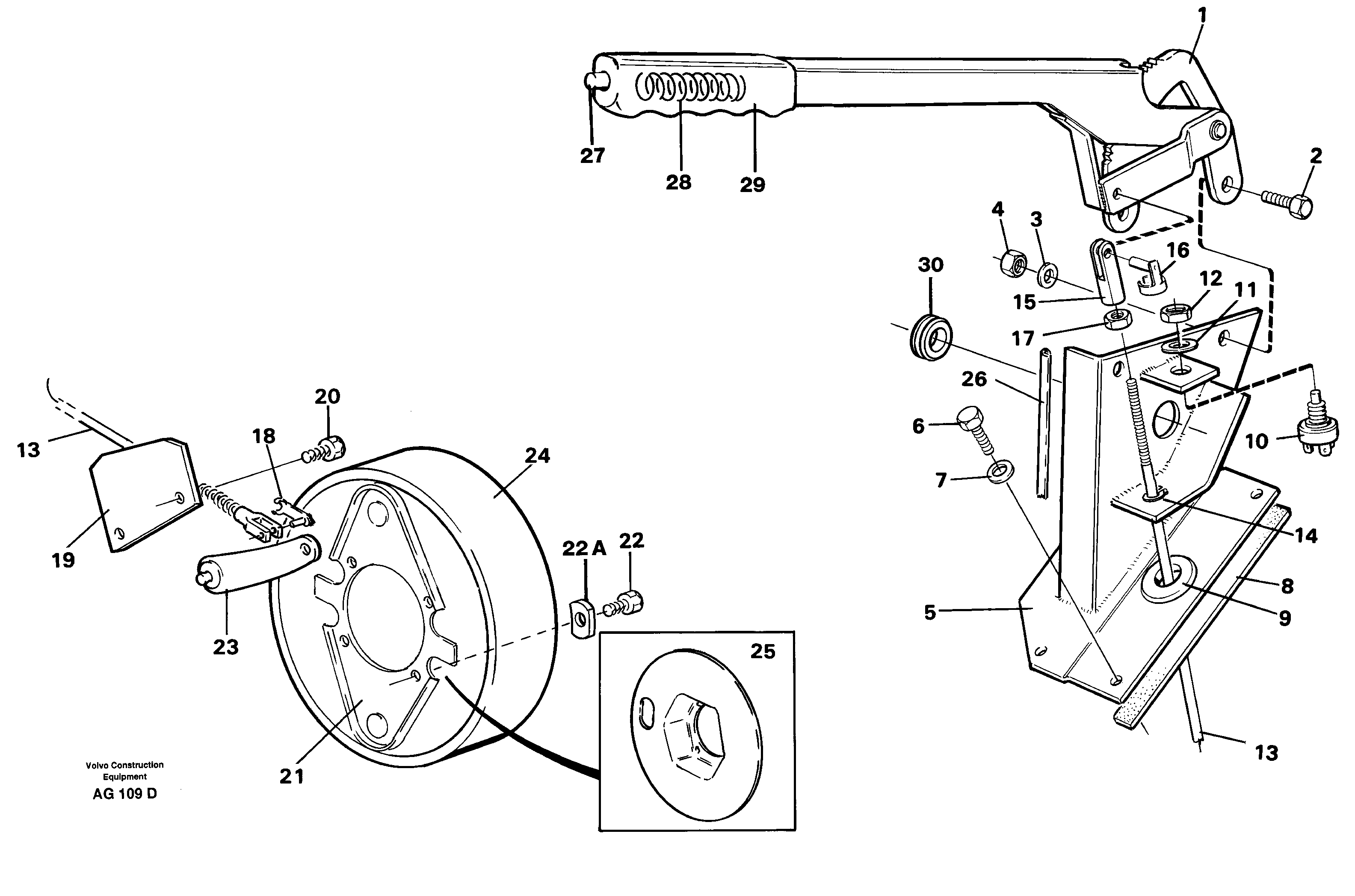 Hand brake — volvo parts diagram